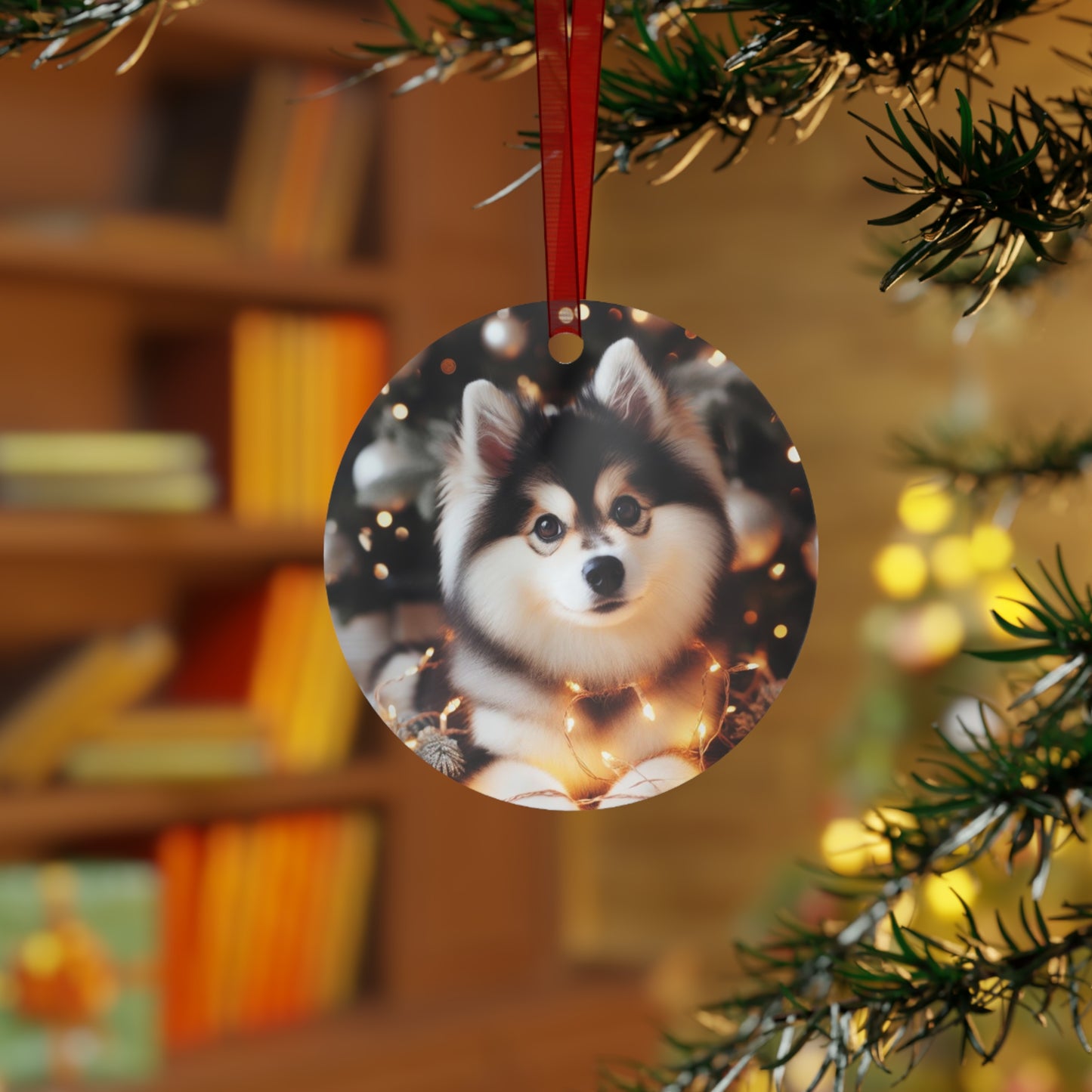 Pomsky Metal Ornaments