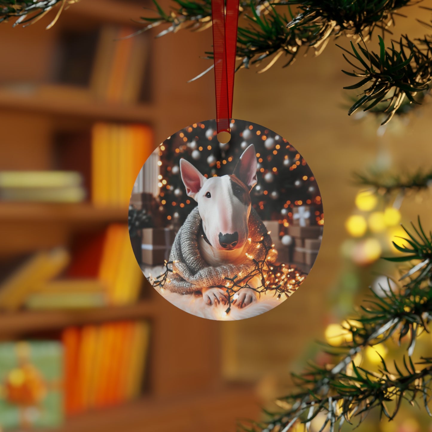 Eyepatch Bull Terrier Metal Ornaments