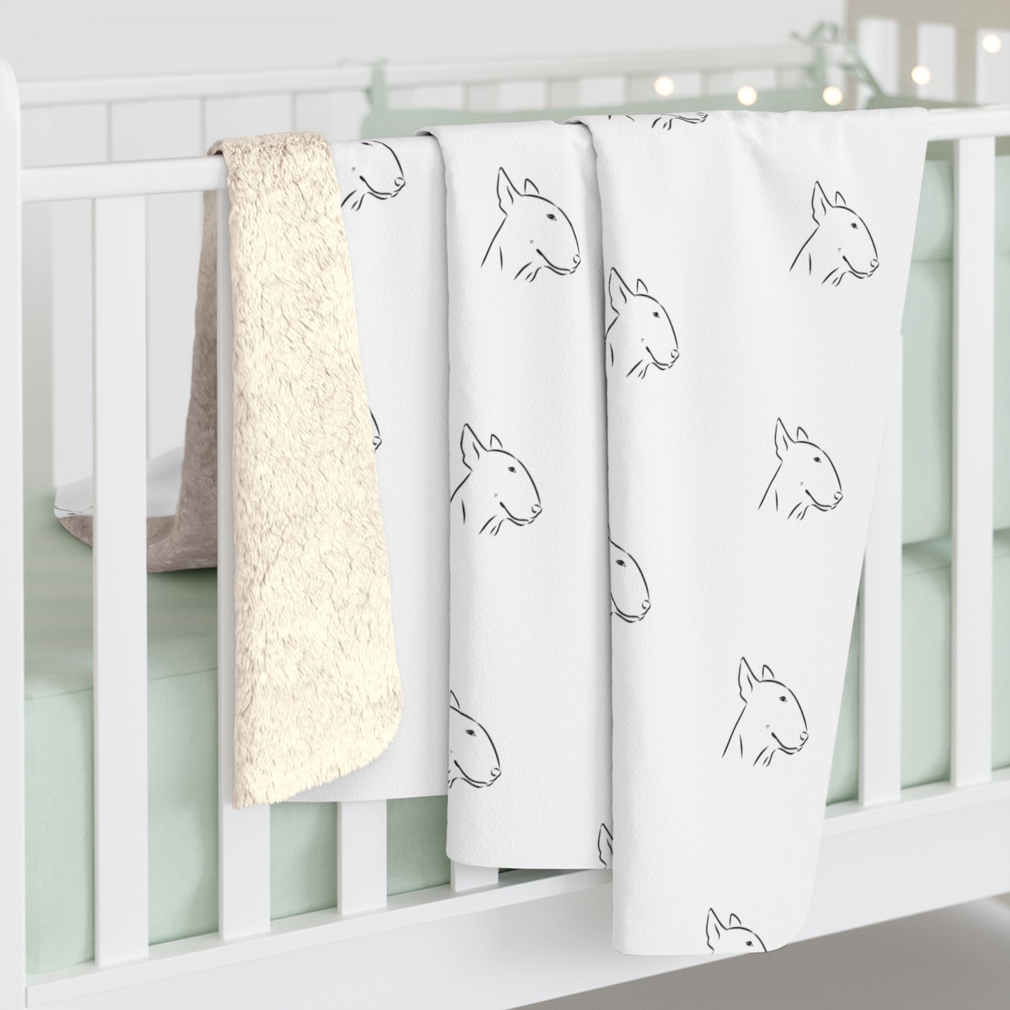 Side Eye Bull Terrier Sherpa Fleece Blanket