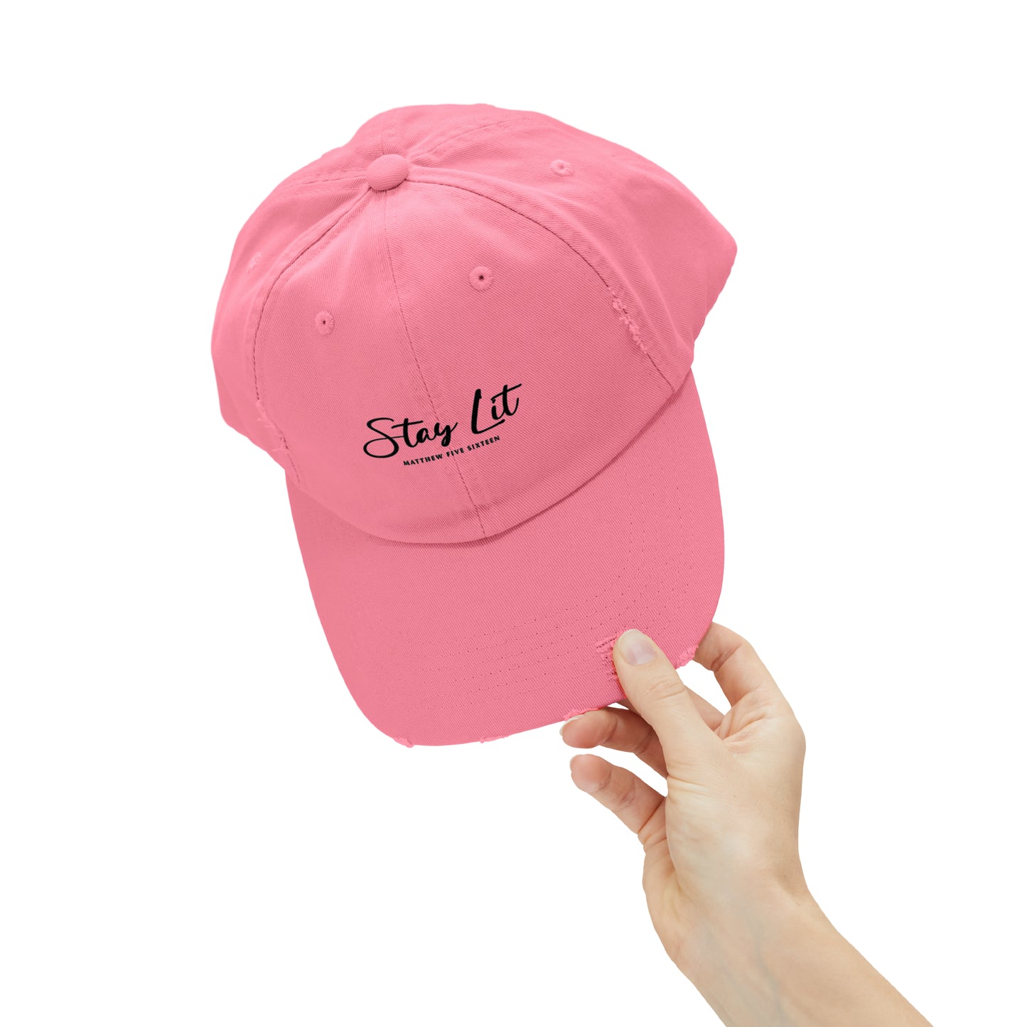 Stay Lit Unisex Distressed Cap
