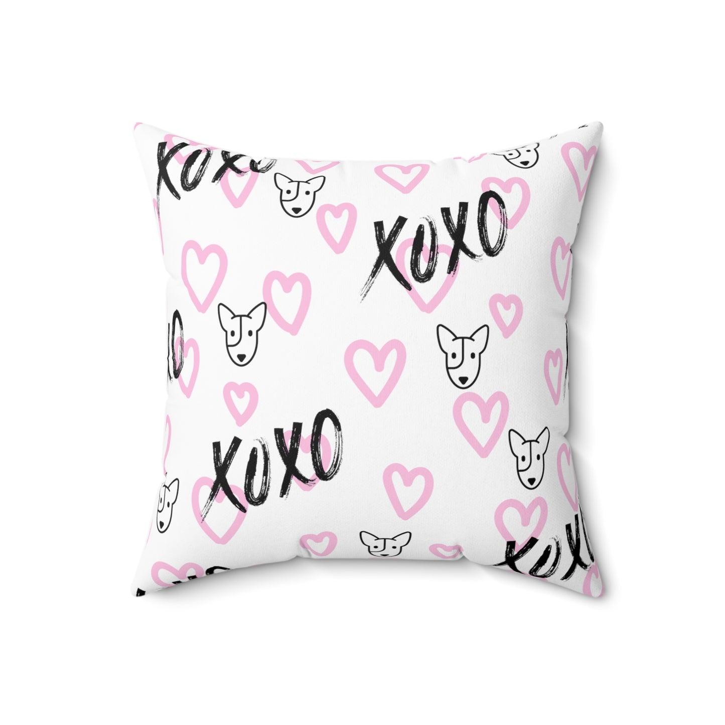 Bull Terrier XOXO Spun Polyester Square Pillow