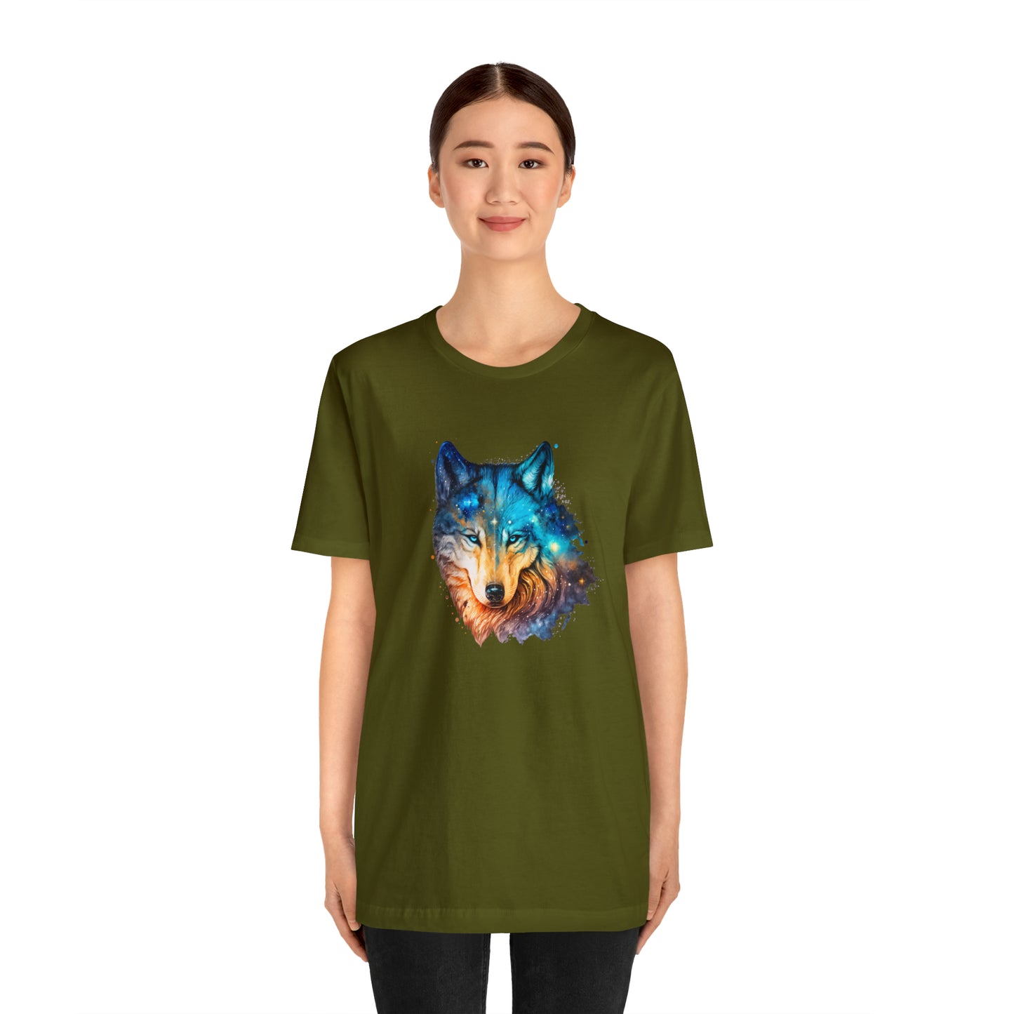 Unisex Jersey Short Sleeve Watercolor Wolf Tee