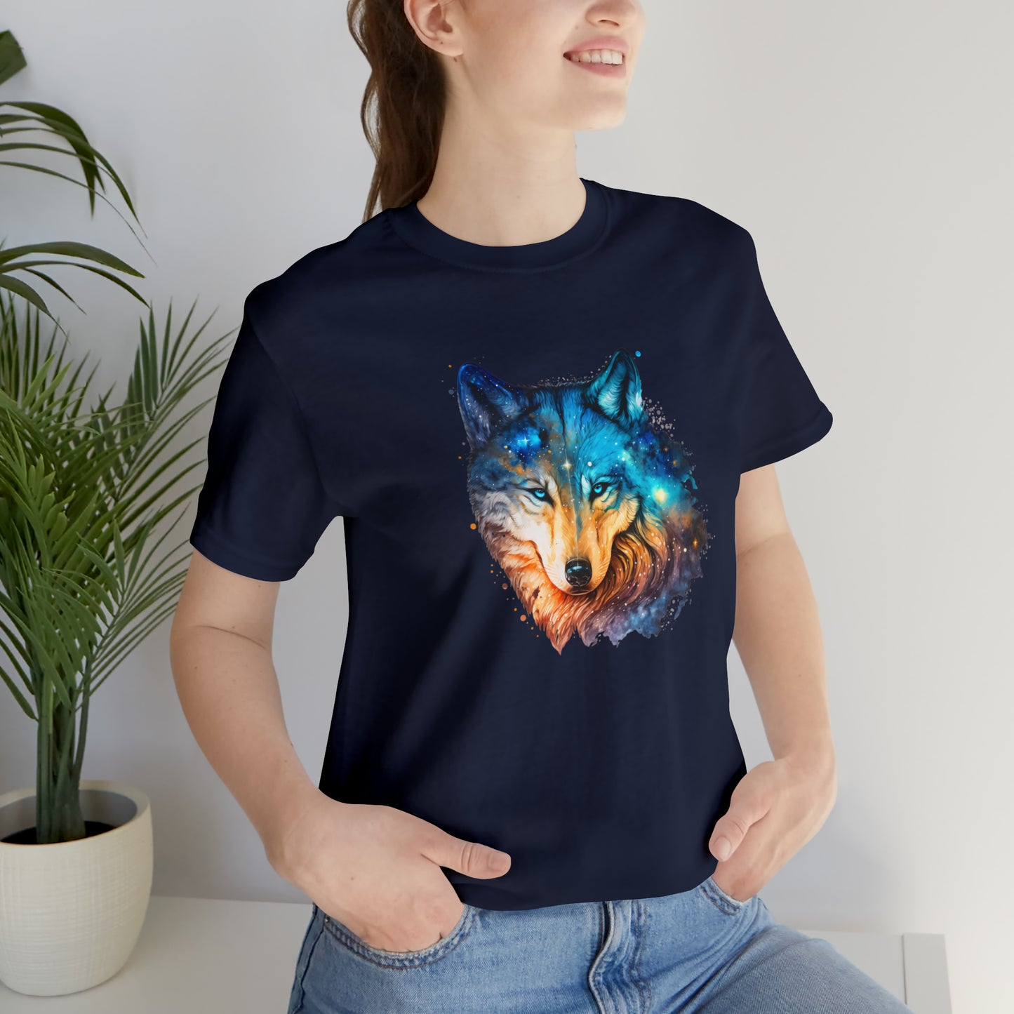Unisex Jersey Short Sleeve Watercolor Wolf Tee