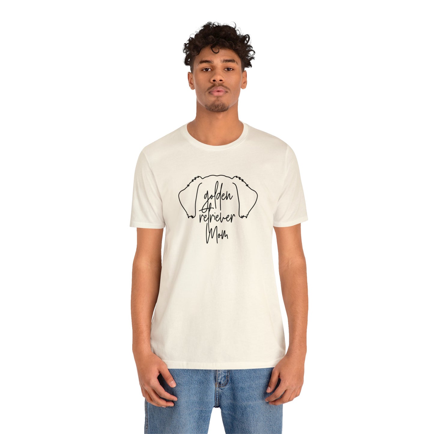 Golden Retriever Mom Outline Unisex Jersey Short Sleeve Tee