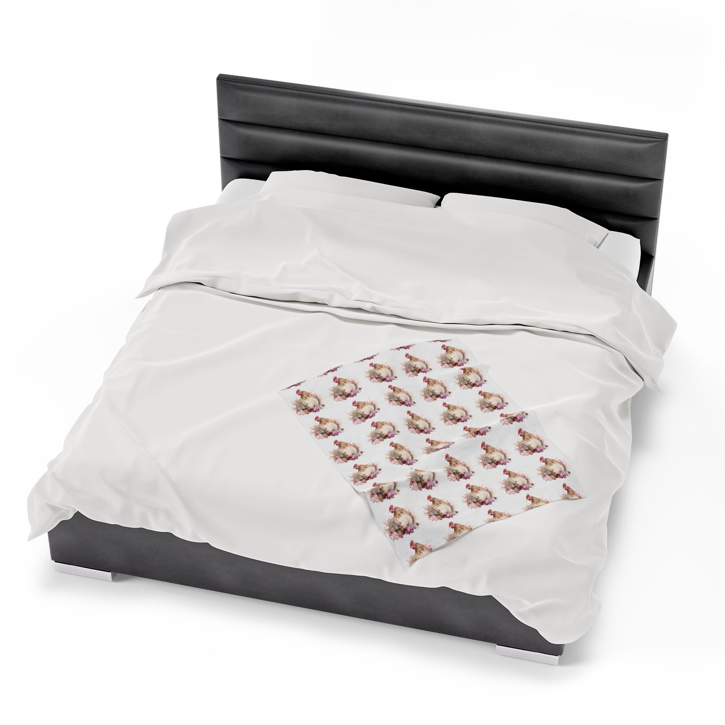 Velveteen Plush Chicken Watercolor Blanket