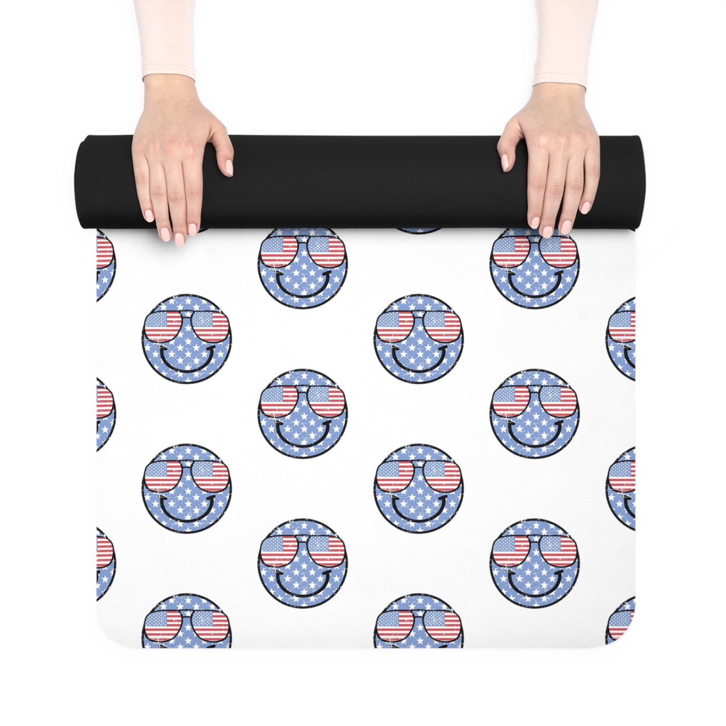 Happy Patriotic Rubber Yoga Mat