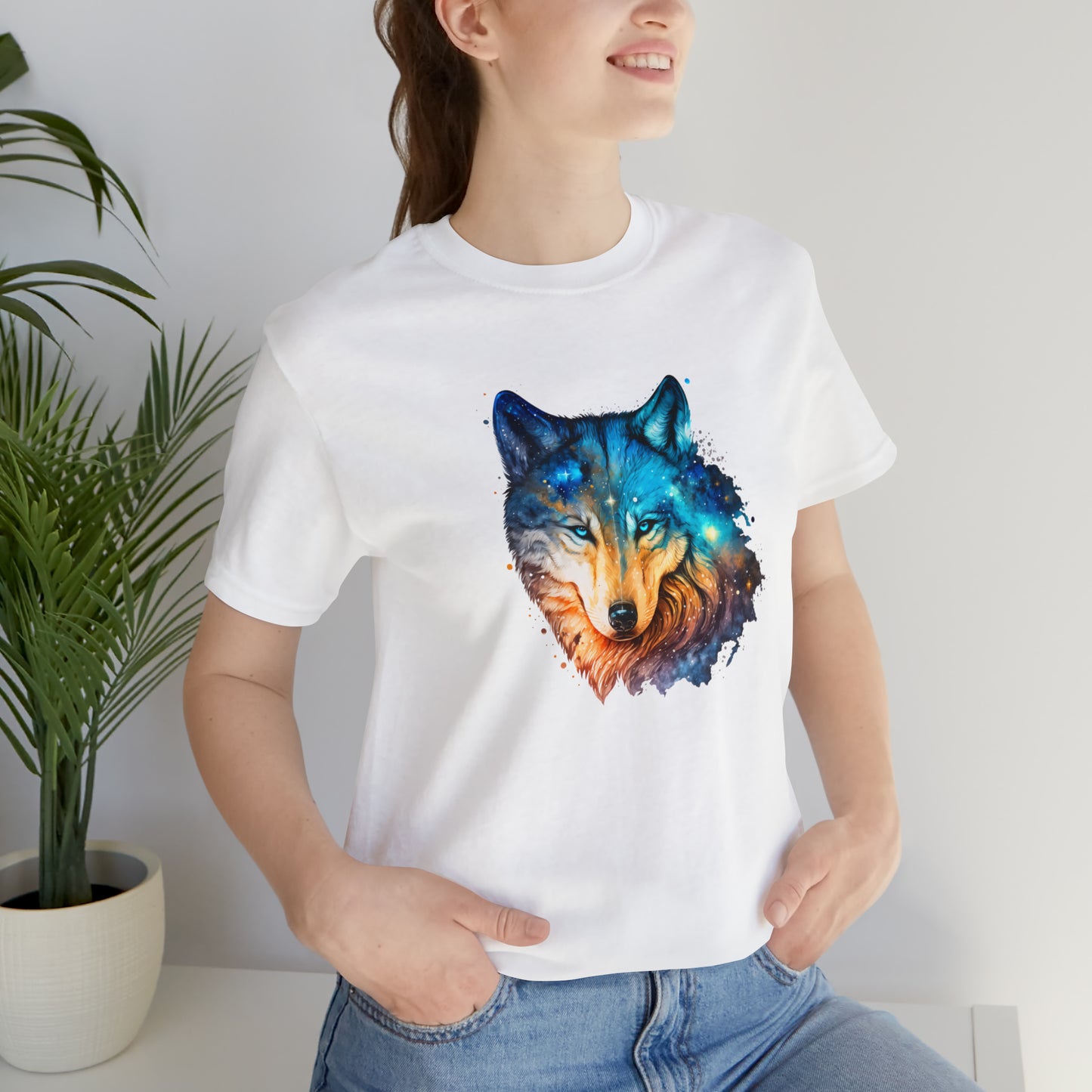 Unisex Jersey Short Sleeve Watercolor Wolf Tee
