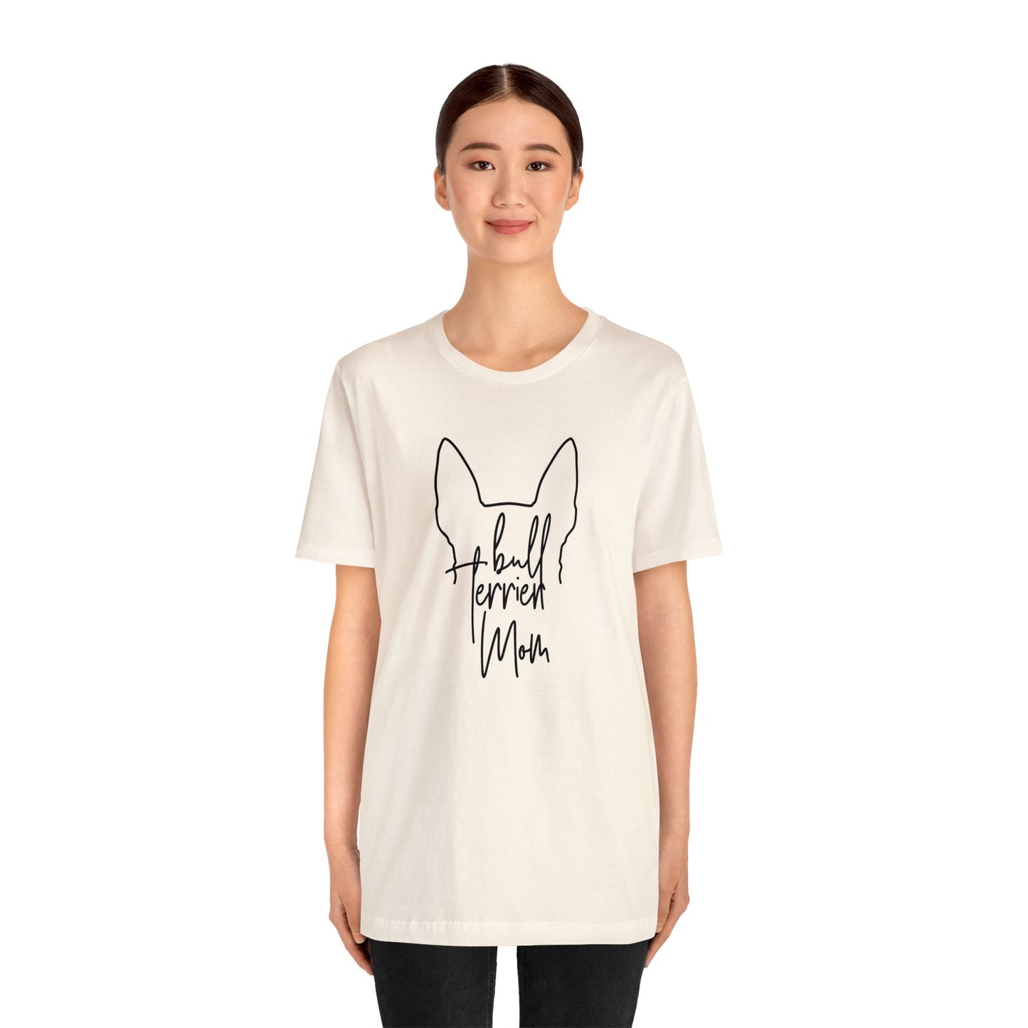 Bull Terrier Mom Outline Unisex Jersey Short Sleeve Tee