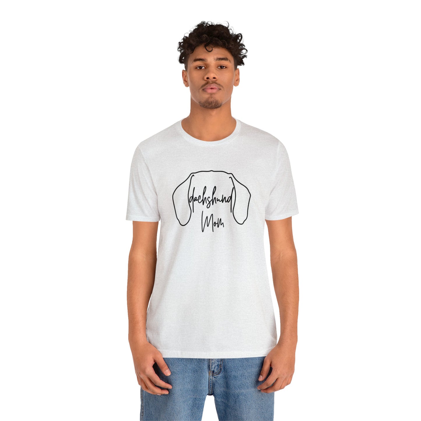 Dachshund Outline Mom Unisex Jersey Short Sleeve Tee
