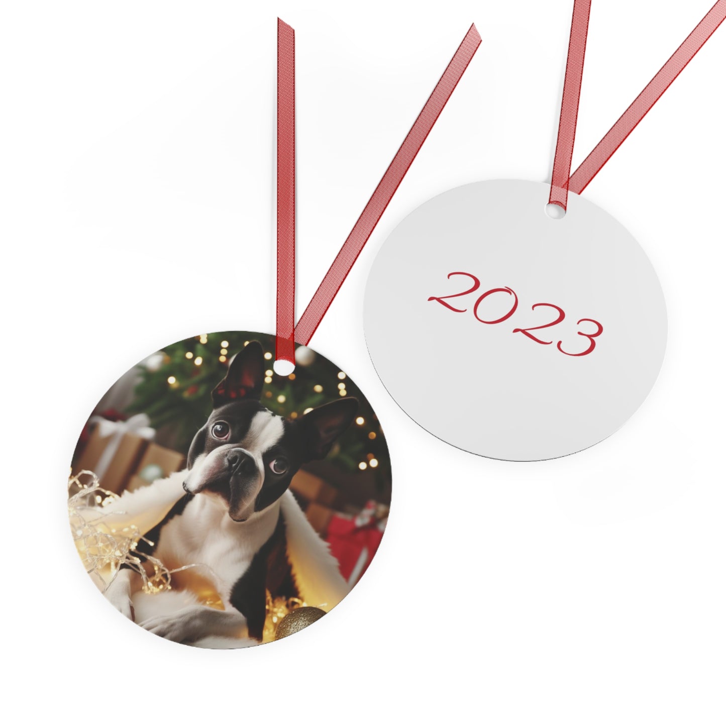 Boston Terrier Metal Ornaments