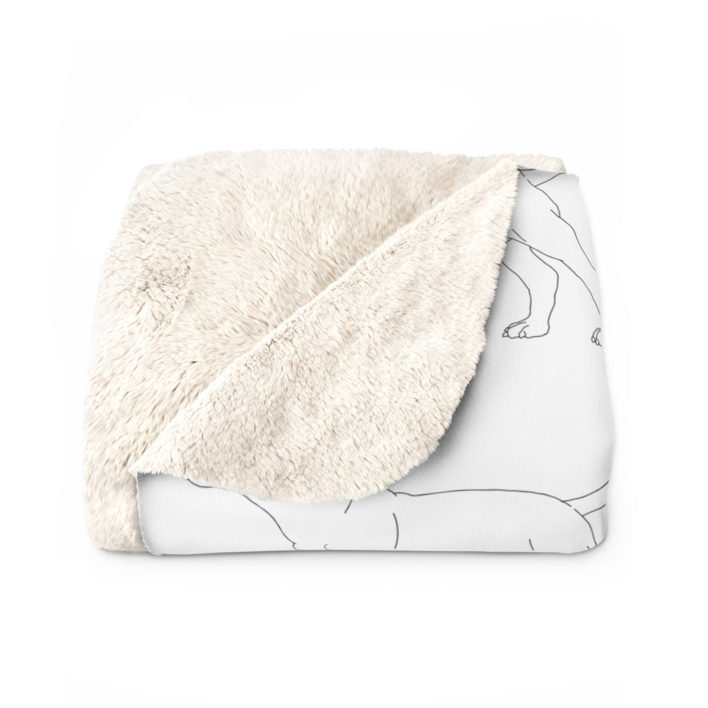 Sherpa Fleece Bull Terrier Sketch Blanket