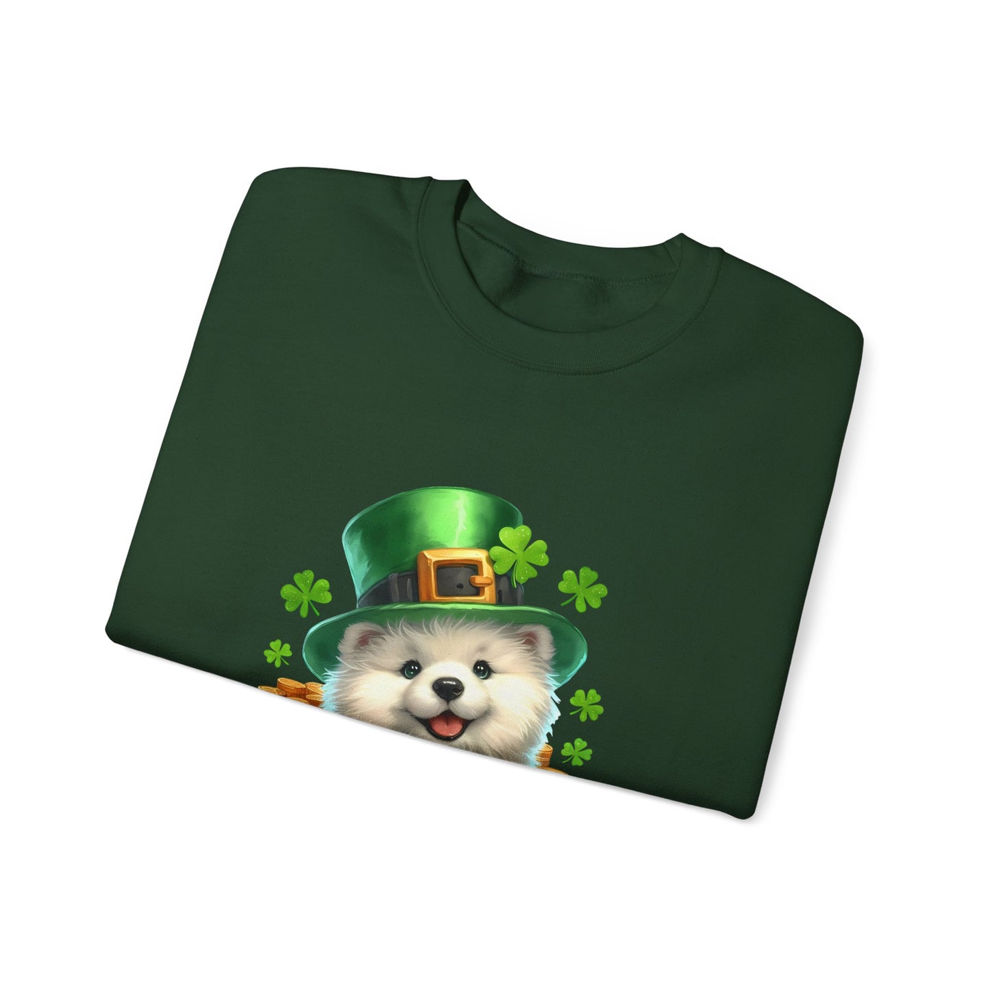 Samoyed Puppy Leprechaun Crewneck Sweatshirt