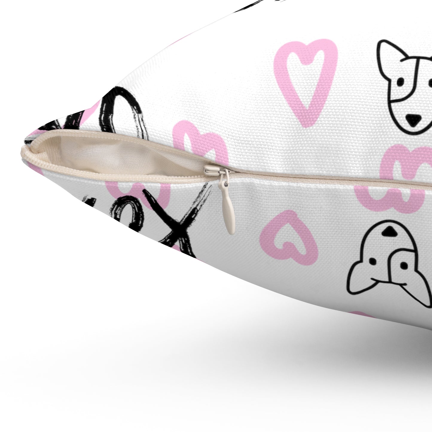 Bull Terrier XOXO Spun Polyester Square Pillow