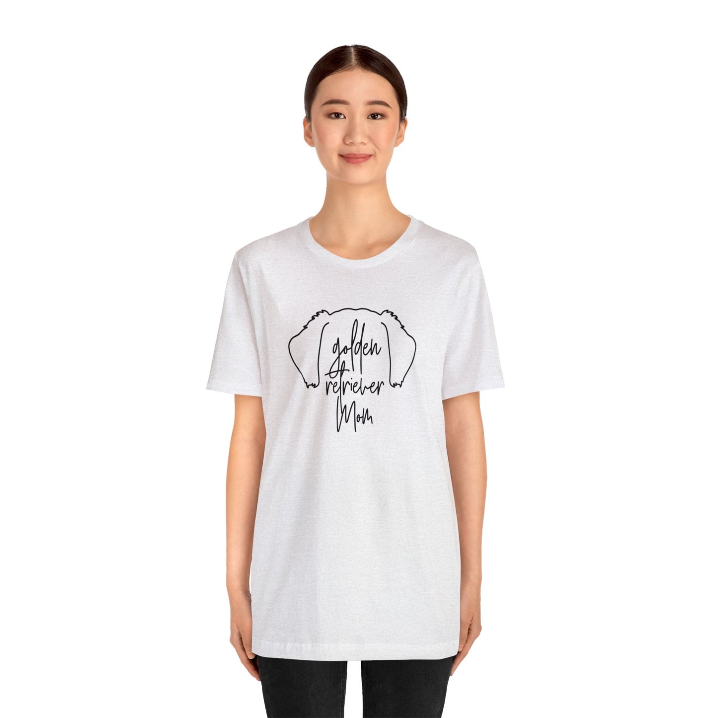 Golden Retriever Mom Outline Unisex Jersey Short Sleeve Tee