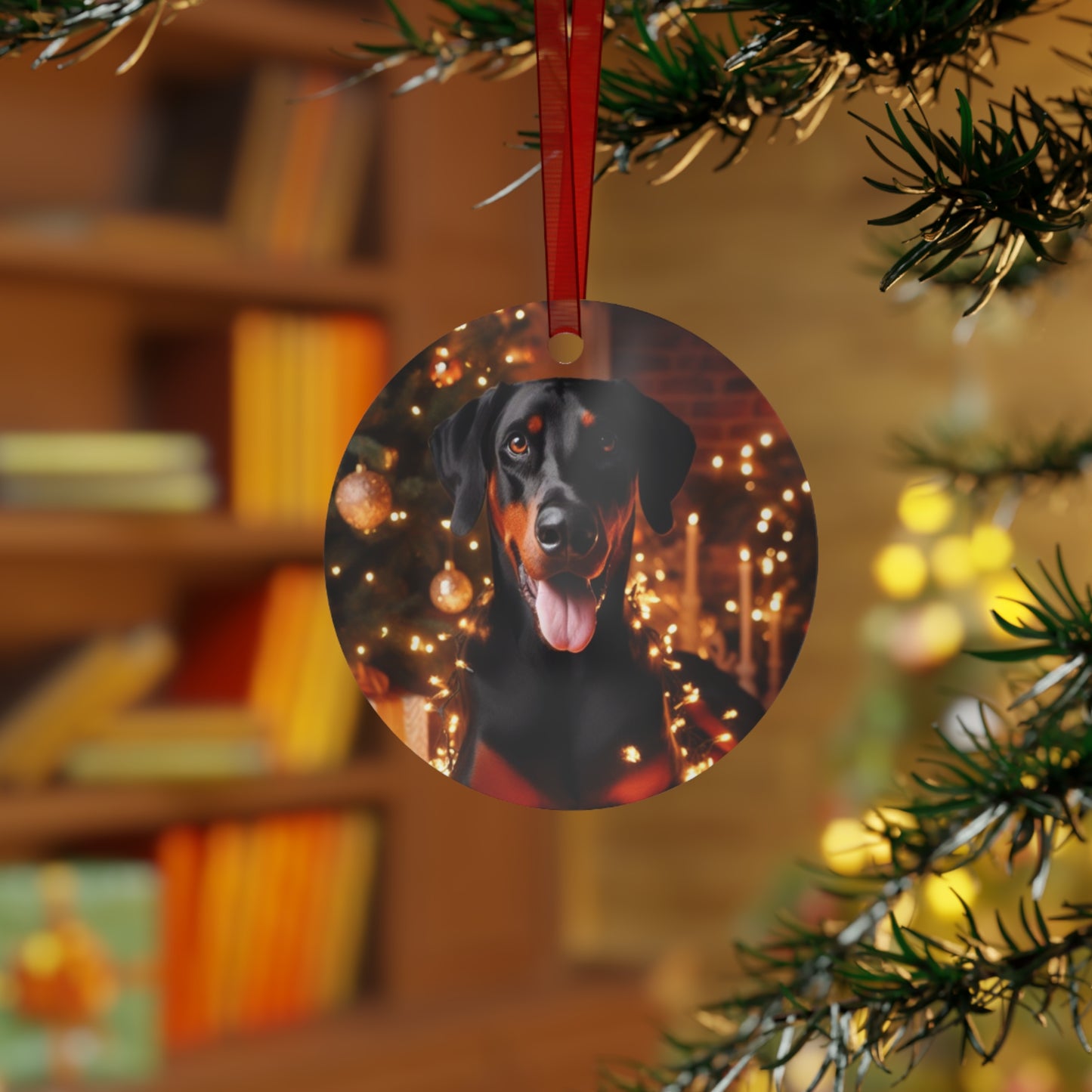 Doberman #2 Metal Ornaments
