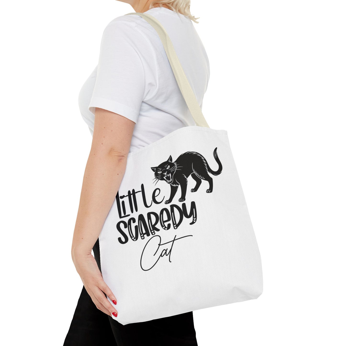 Scaredy Cat Tote Bag - Purrfect for Cat Lovers, Cute Gift for Halloween, Daily Use, Eco-Friendly, Pet Accessory, Funny Cat Humor