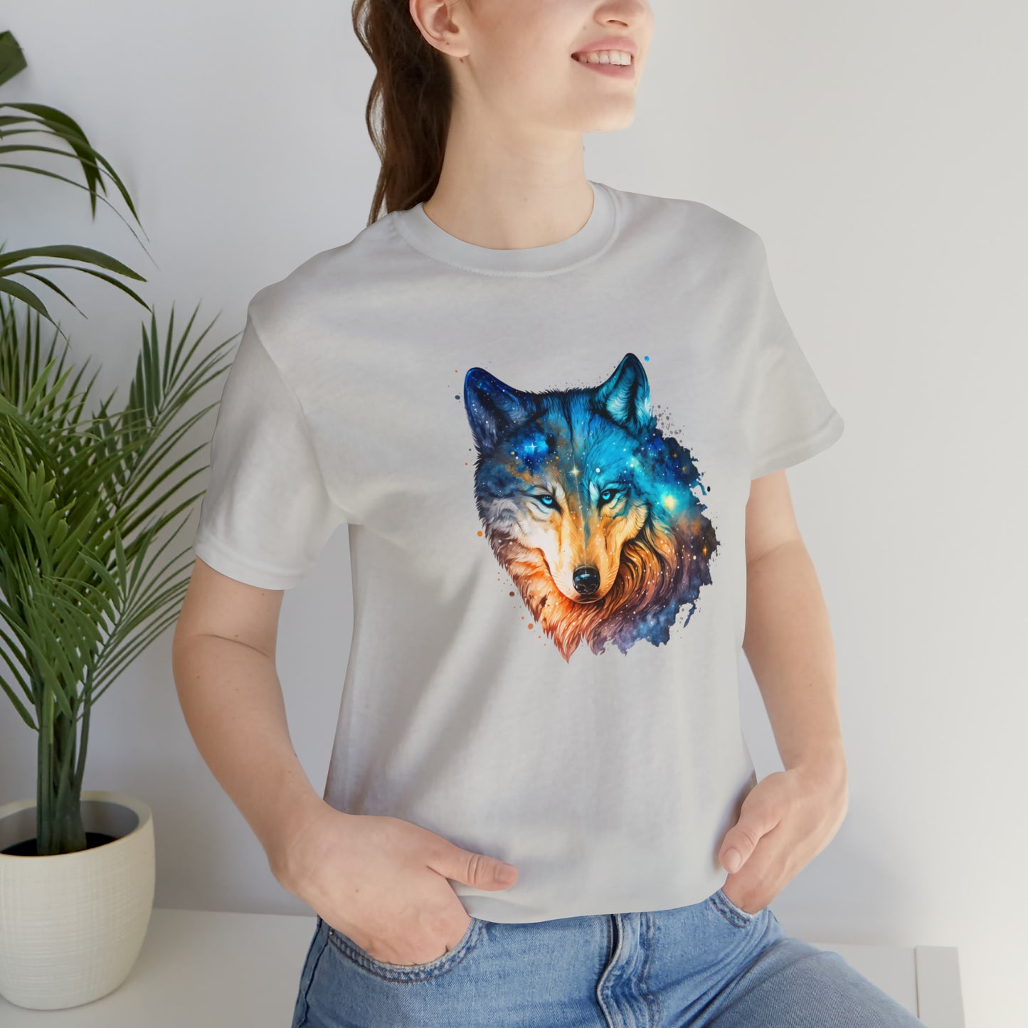 Unisex Jersey Short Sleeve Watercolor Wolf Tee