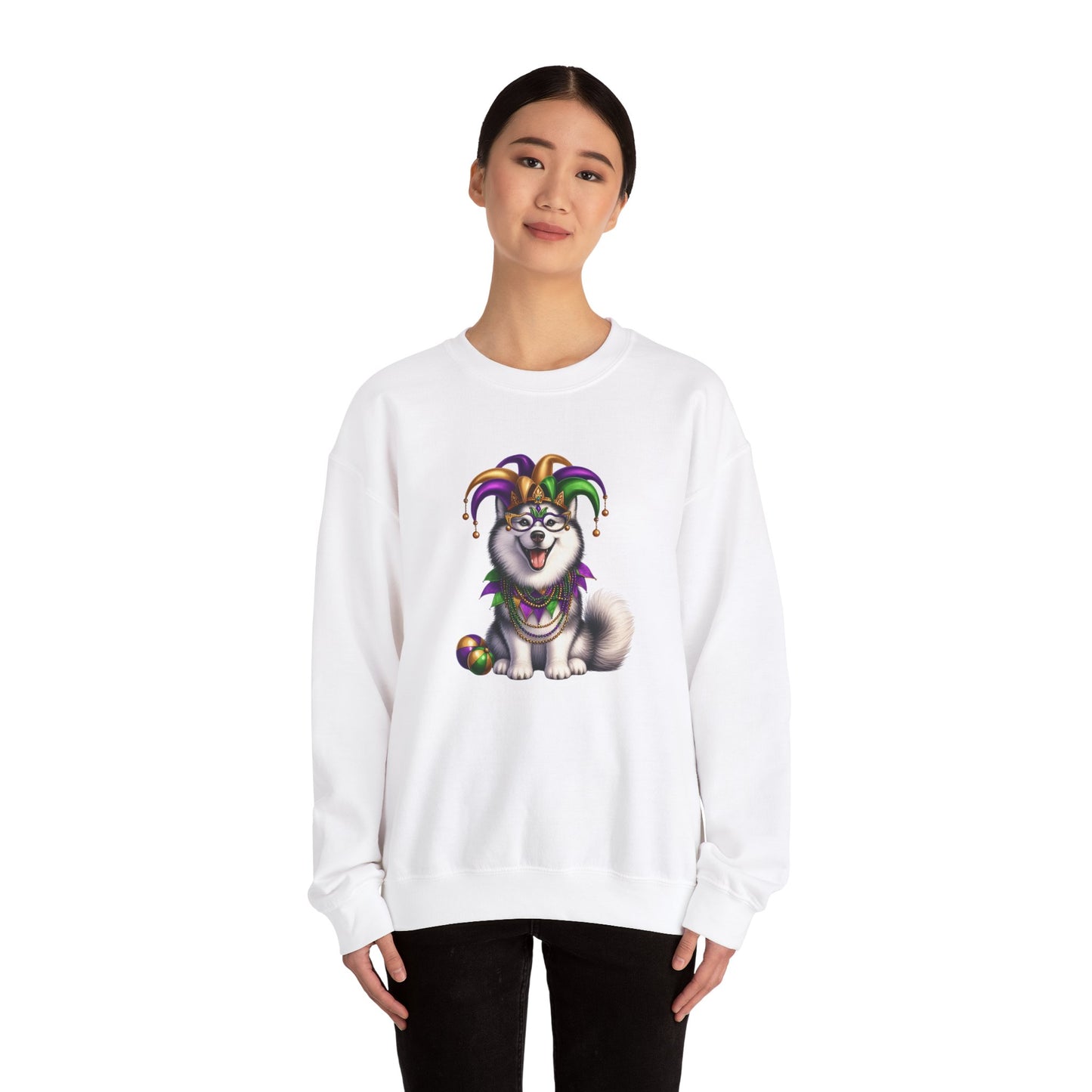 Husky Mardi Gras Unisex Heavy Blend™ Crewneck Sweatshirt
