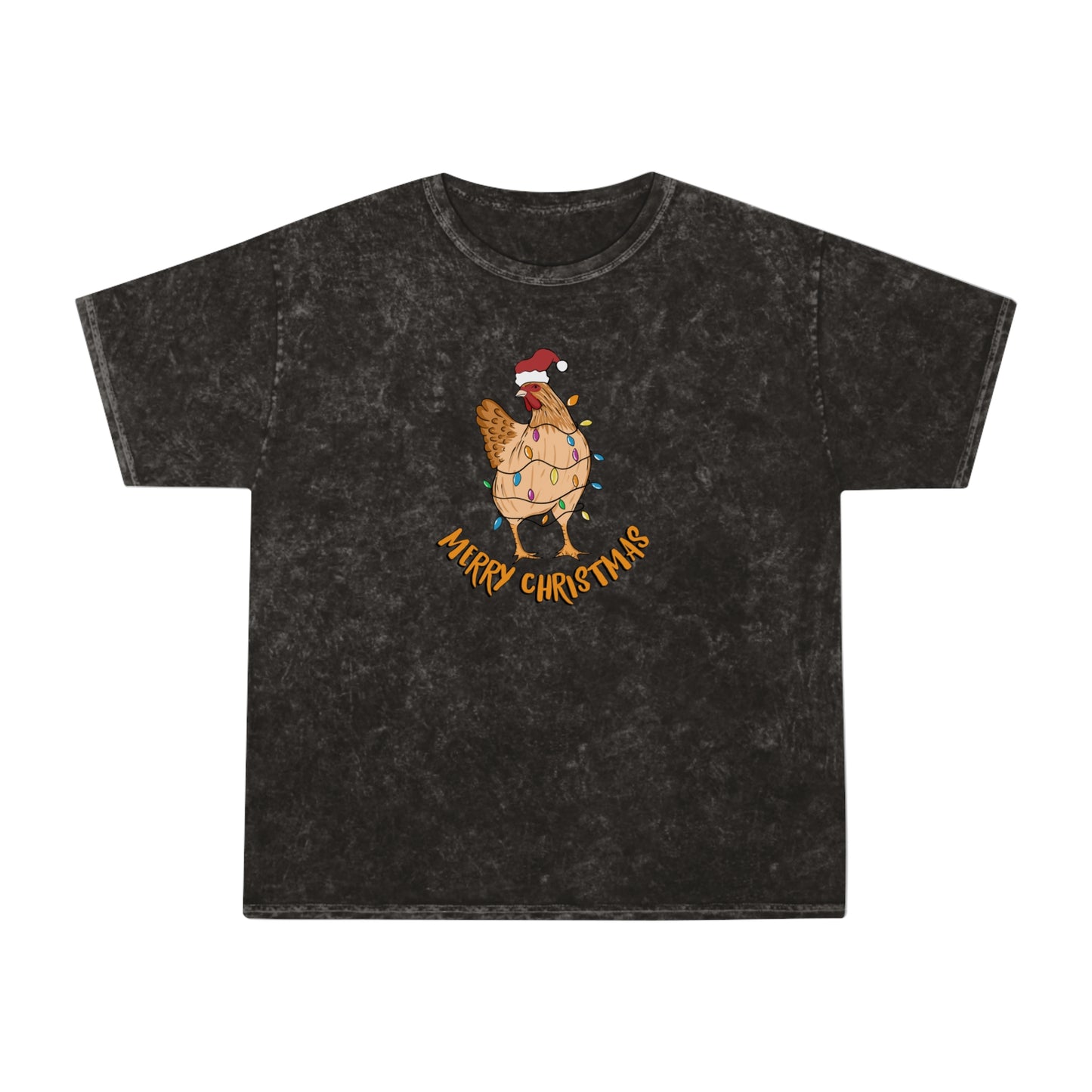 Unisex Mineral Wash Merry Christmas Chicken T-Shirt
