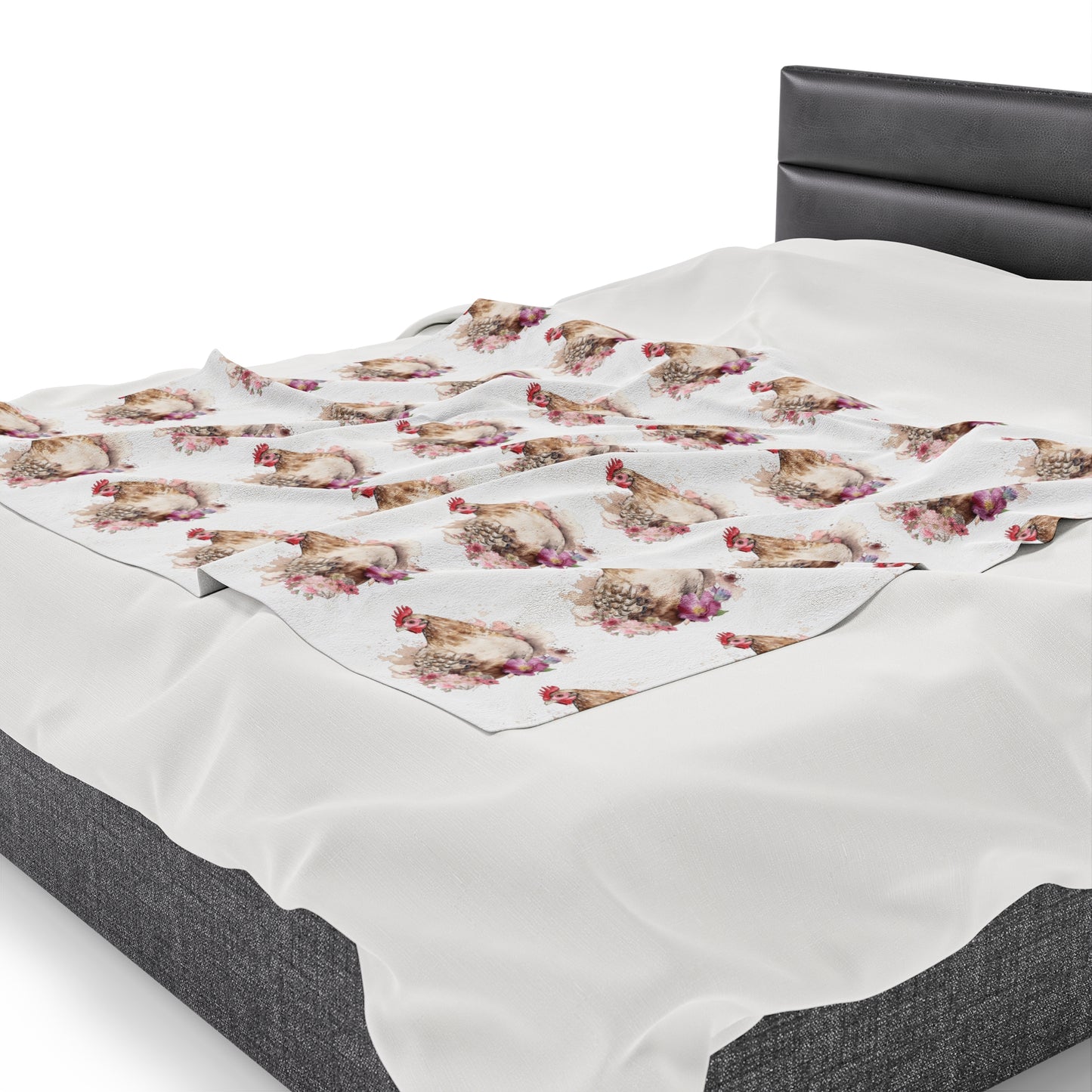 Velveteen Plush Chicken Watercolor Blanket