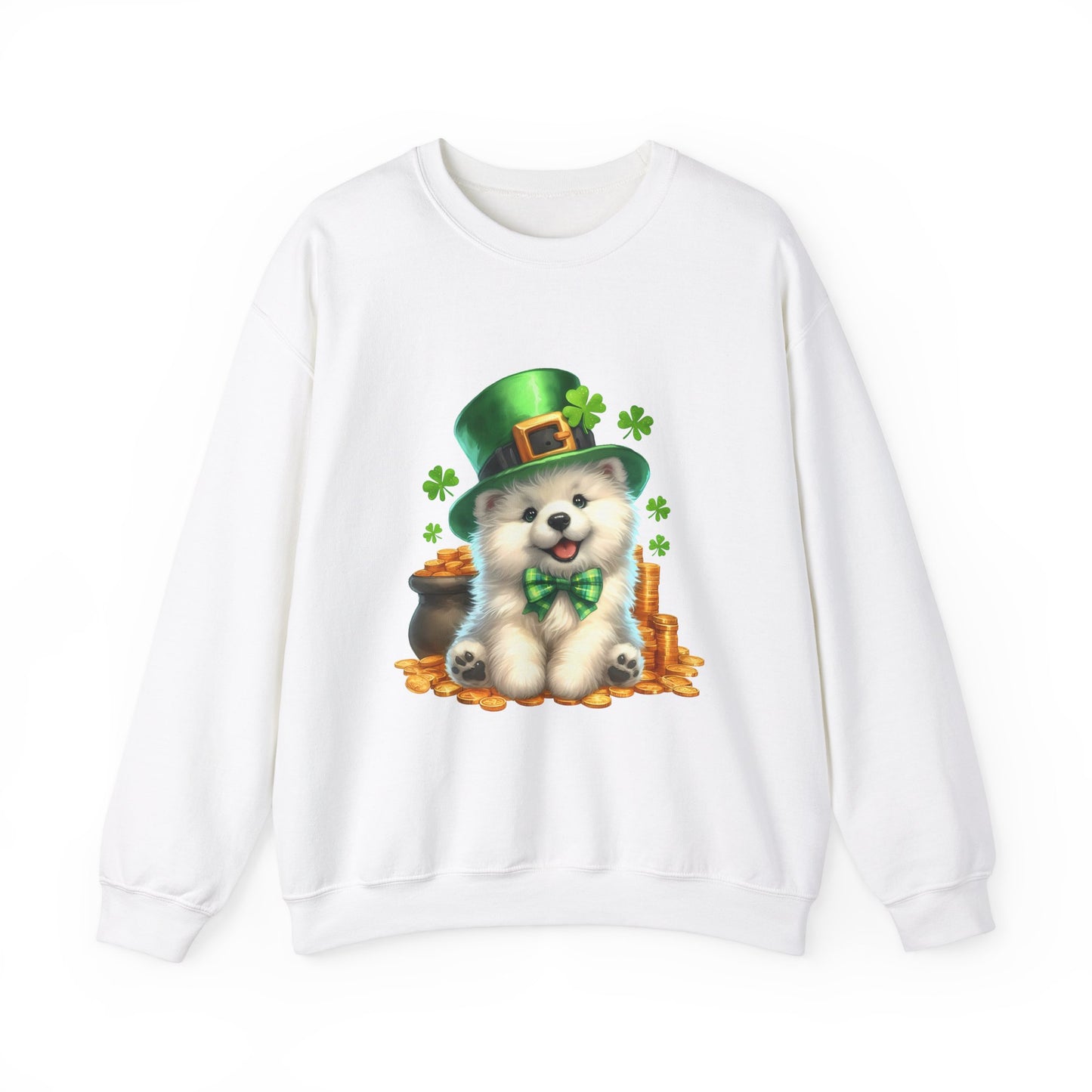 Samoyed Puppy Leprechaun Crewneck Sweatshirt