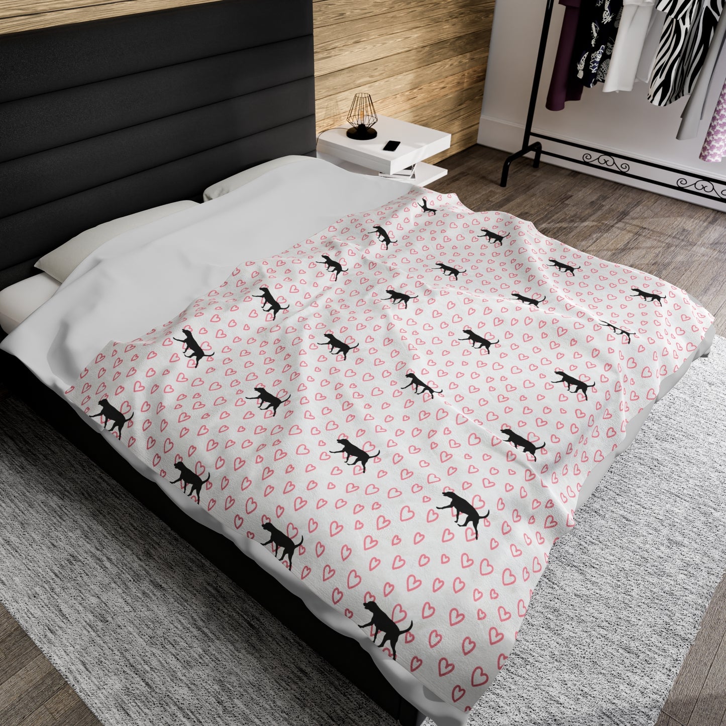 Lab Hearts Velveteen Plush Blanket