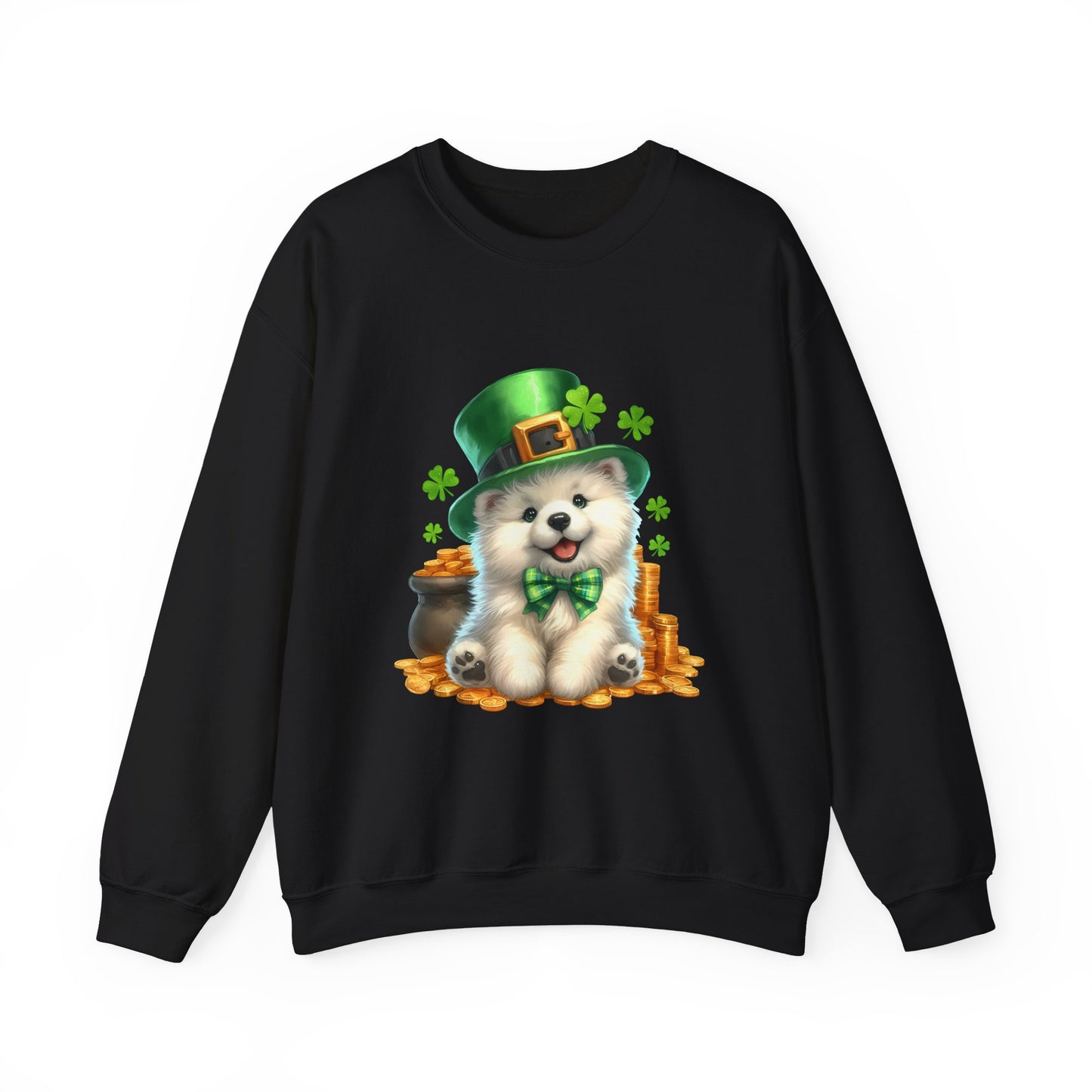 Samoyed Puppy Leprechaun Crewneck Sweatshirt