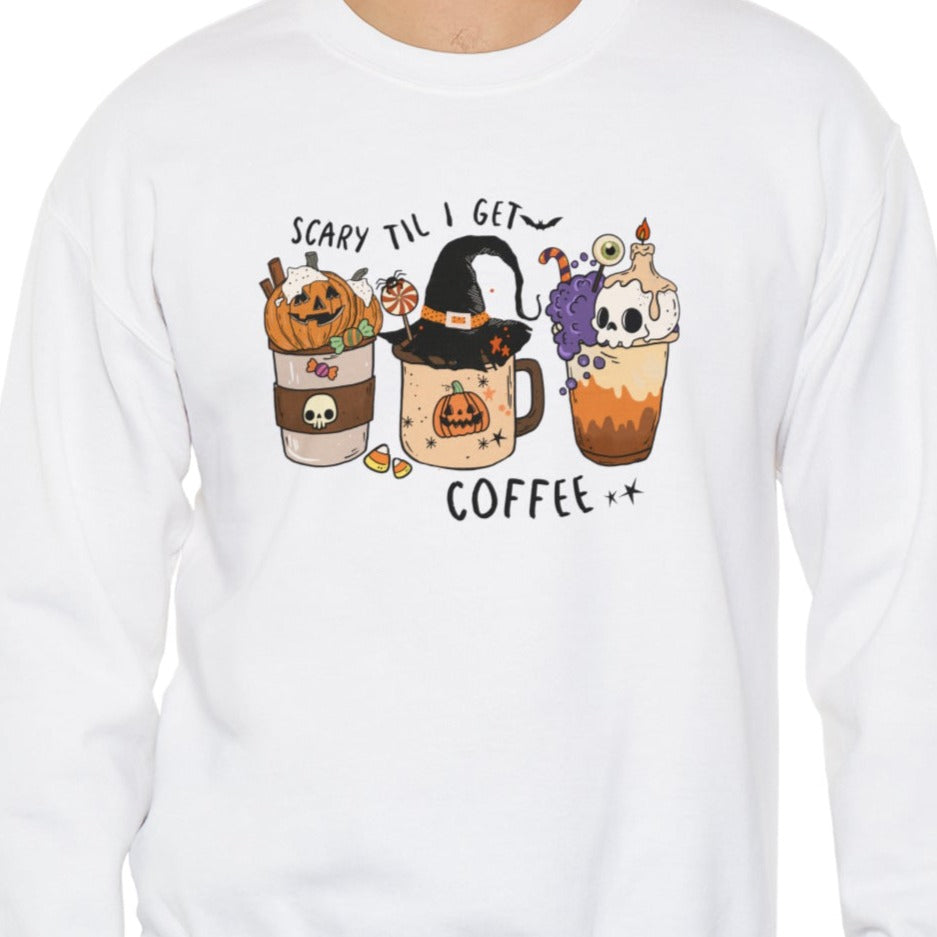 Unisex Heavy Blend™ Crewneck Halloween Coffee Sweatshirt
