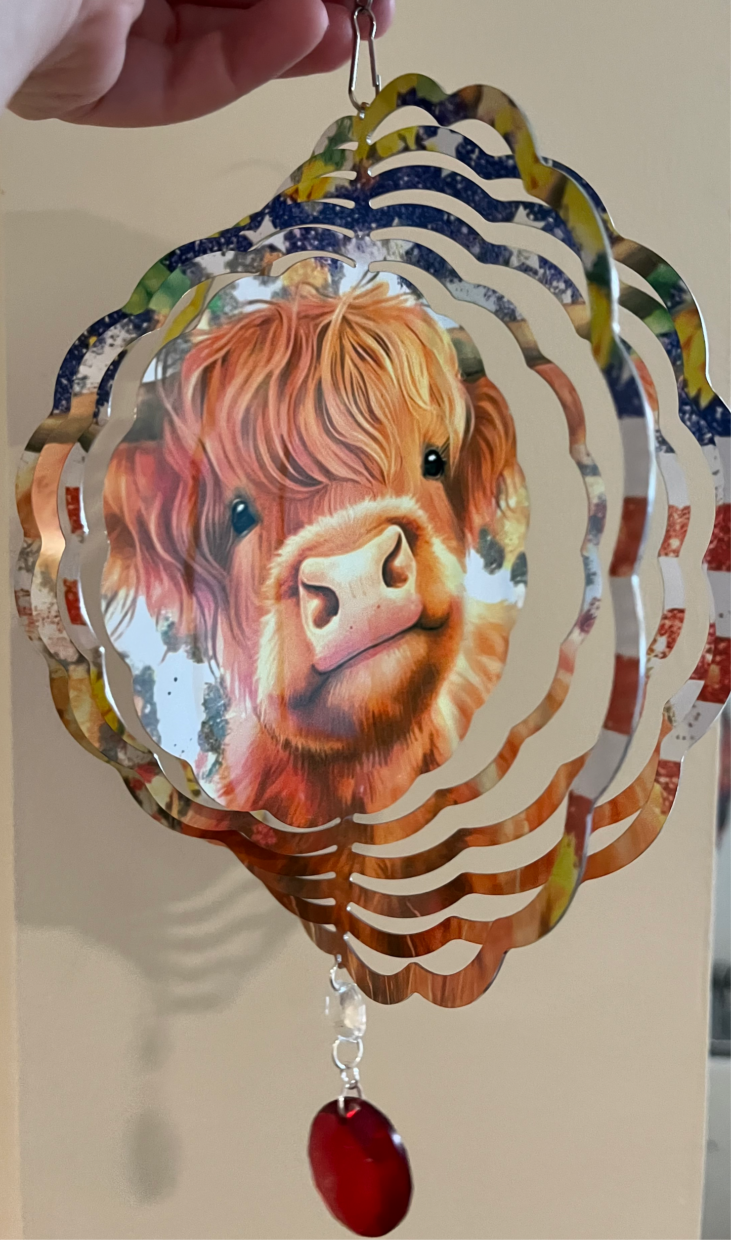Highland Cow Wind Spinner - Handmade