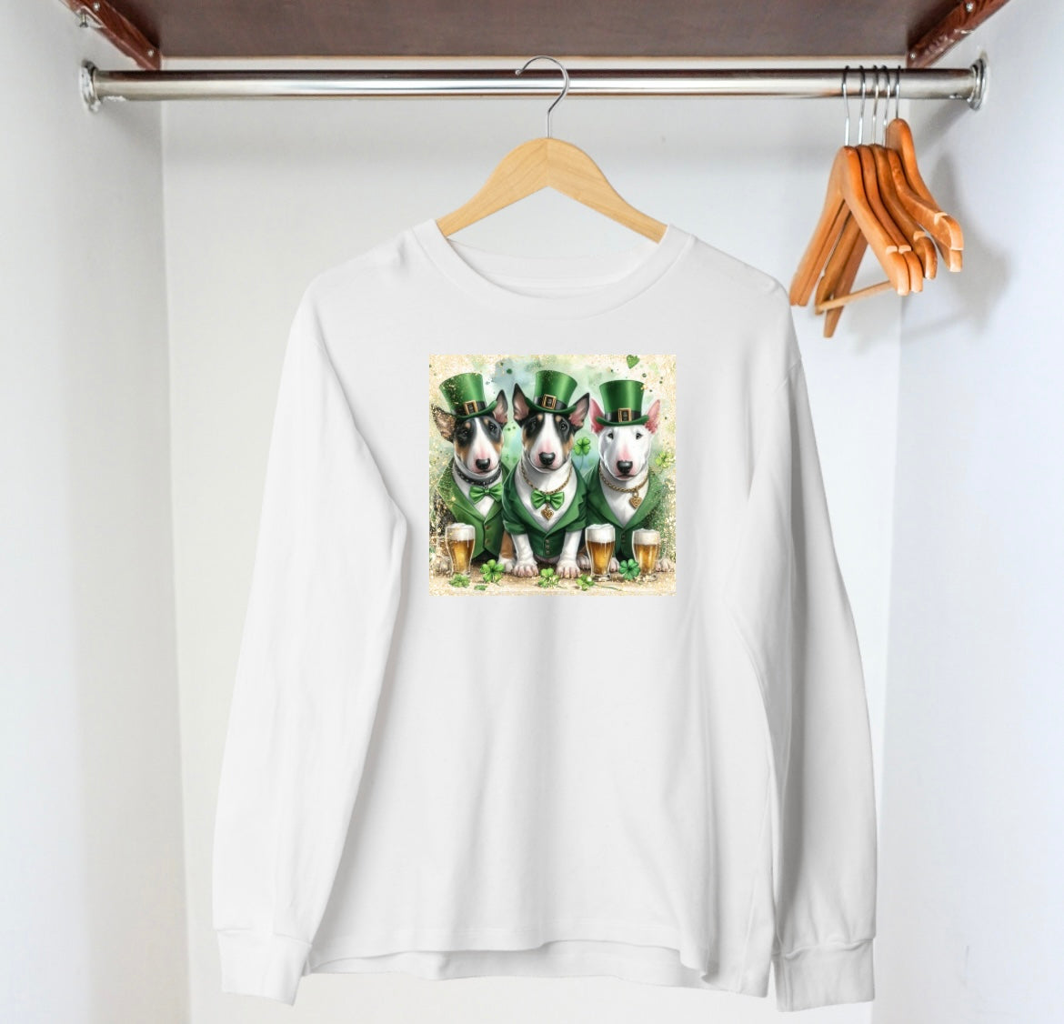 Three Lucky Bulls St. Patrick’s Day Pullover Crew Neck Sweatshirt