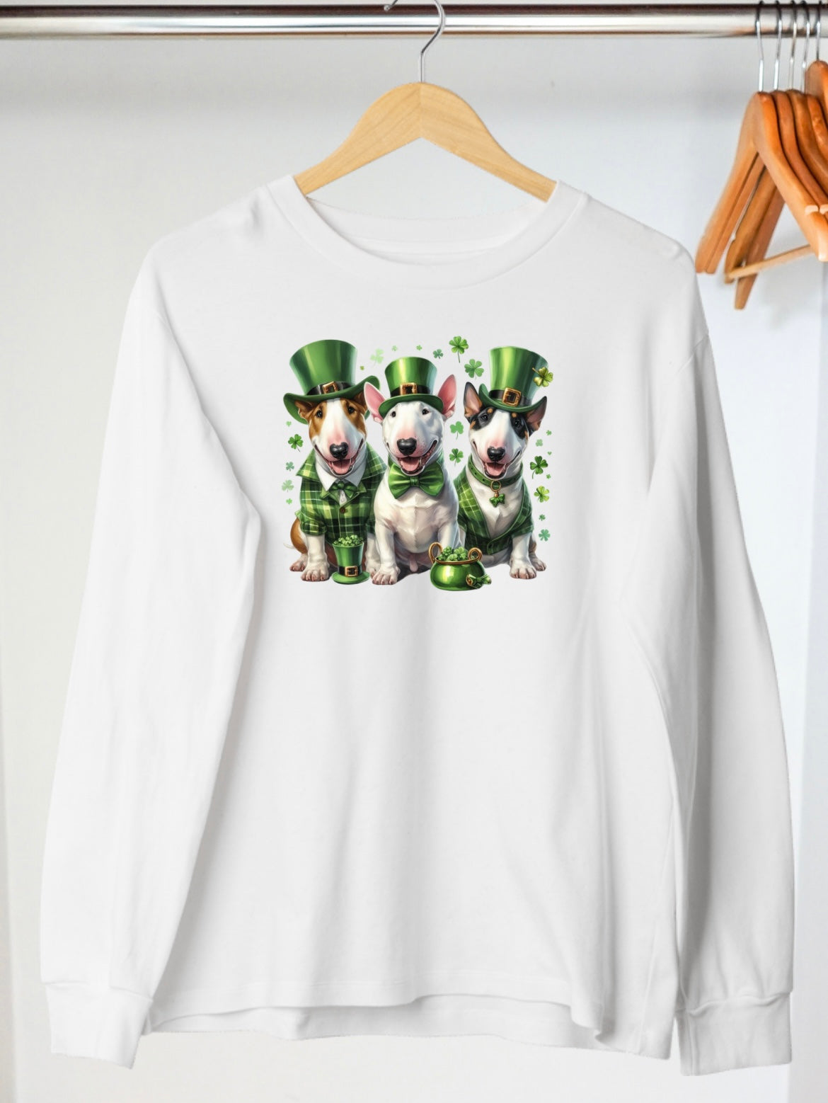 Three Lucky Bulls St. Patrick’s Day Pullover Crew Neck Sweatshirt