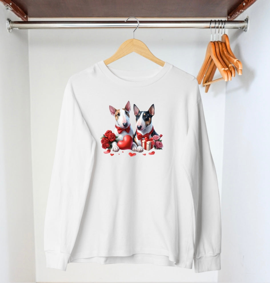 You Choose Valentine’s Day Bull Terrier Pullover Crew Neck Sweatshirt