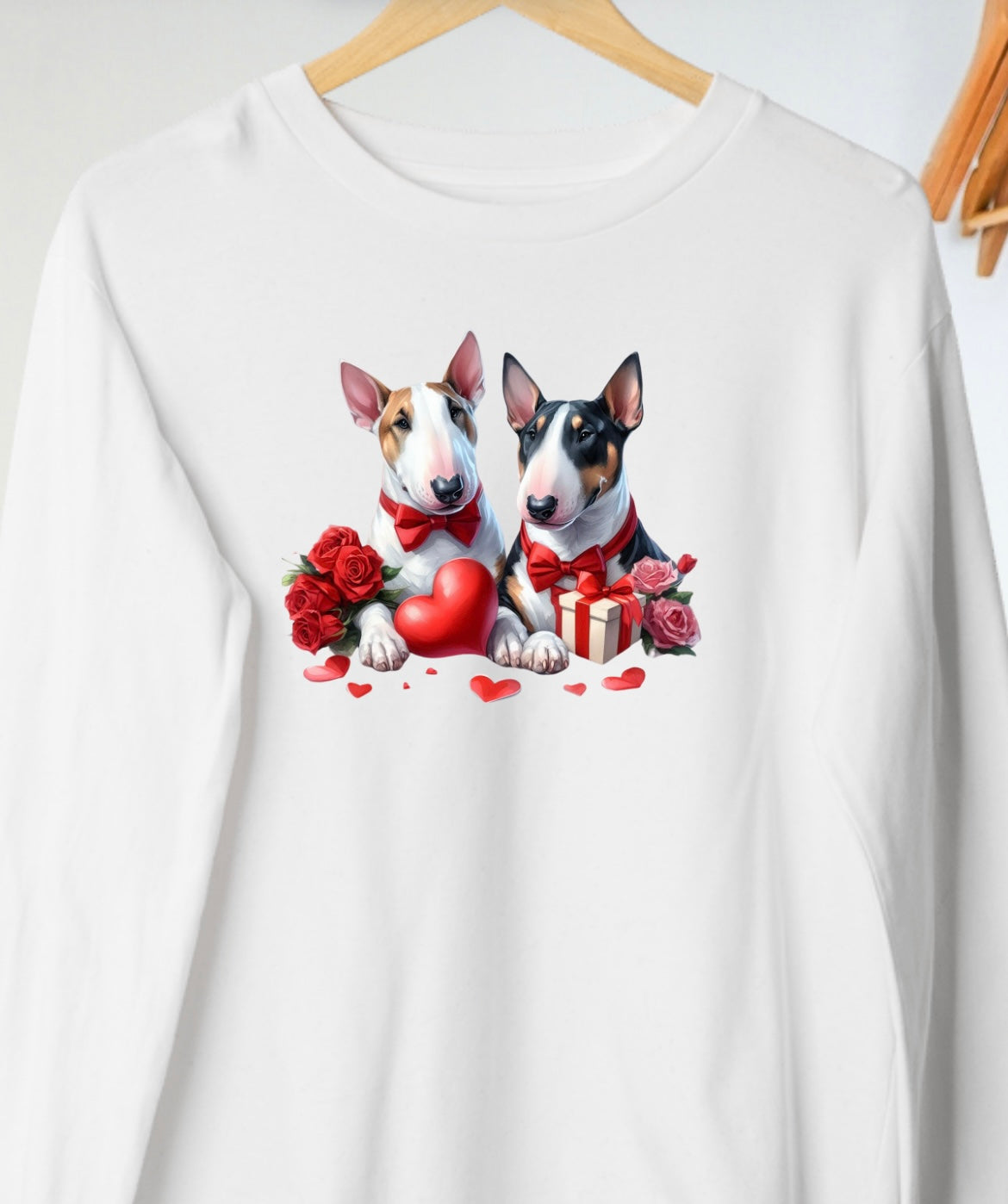 You Choose Valentine’s Day Bull Terrier Pullover Crew Neck Sweatshirt