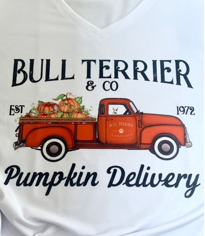 Fall Bull Terrier Pumpkin Truck Shirt