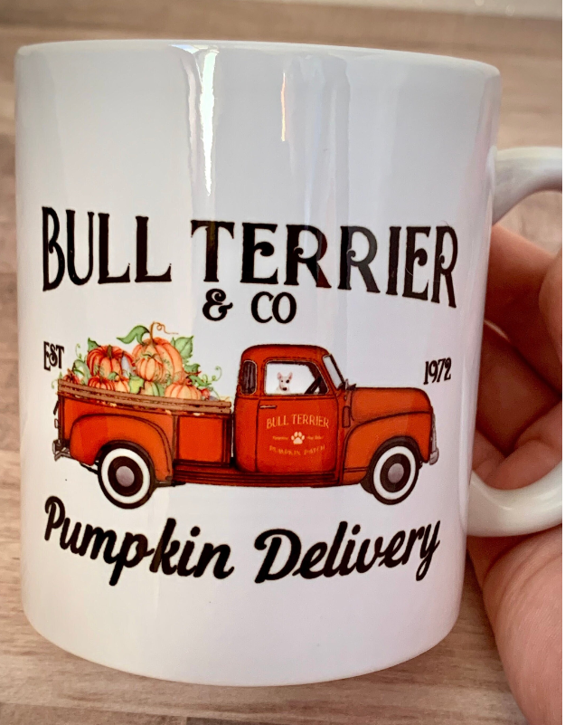 Bull Terrier Pumpkin Truck Mug