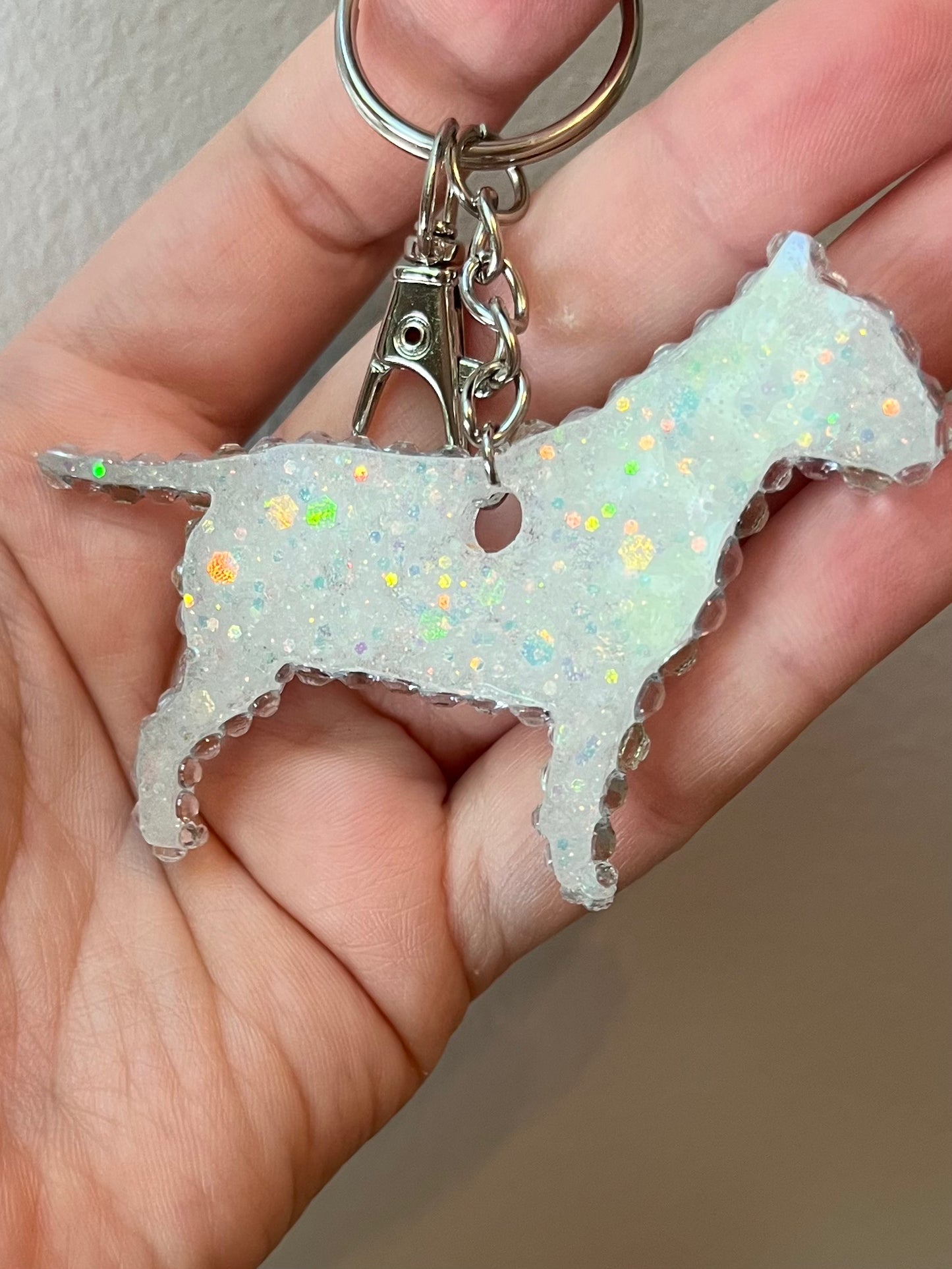 Blinged Bull Terrier Keychain