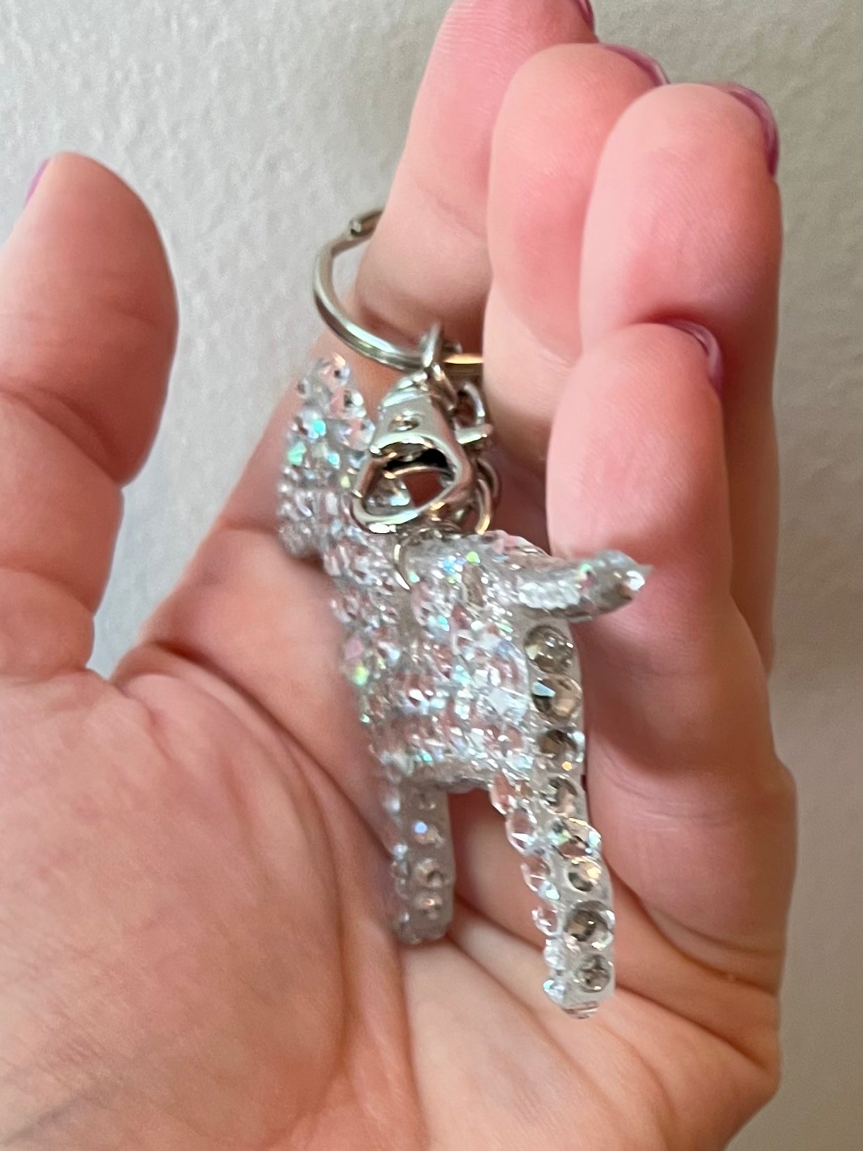 Blinged Bull Terrier Keychain