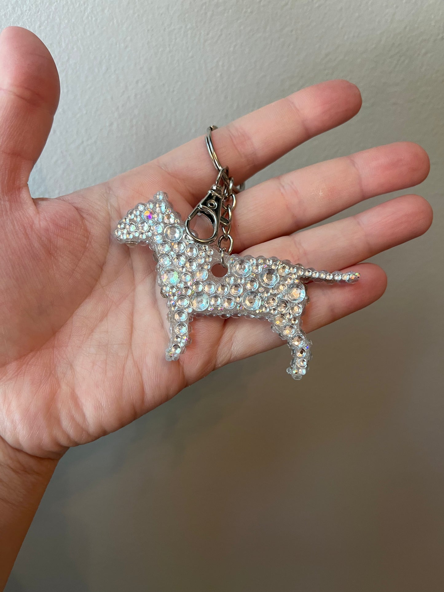Blinged Bull Terrier Keychain