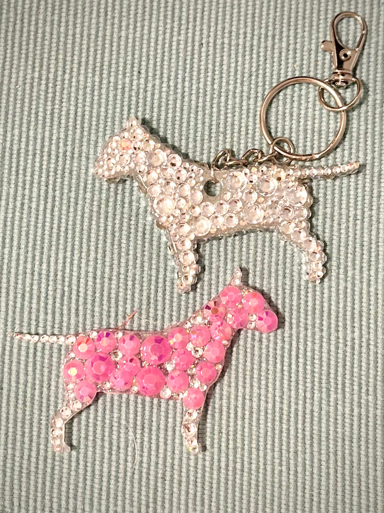 Blinged Bull Terrier Keychain