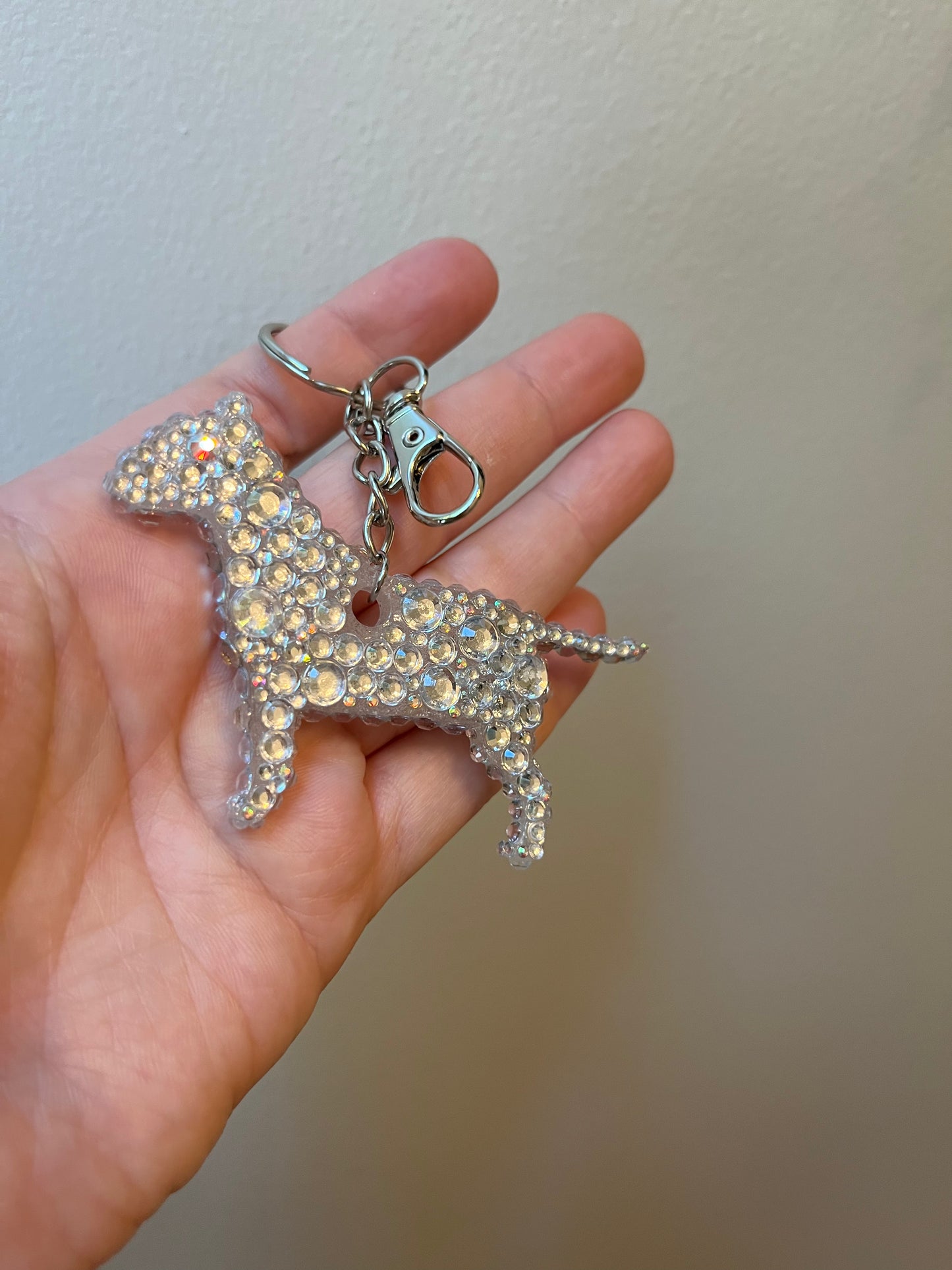Blinged Bull Terrier Keychain