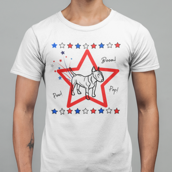 Funny Bull Terrier Fireworks Shirt