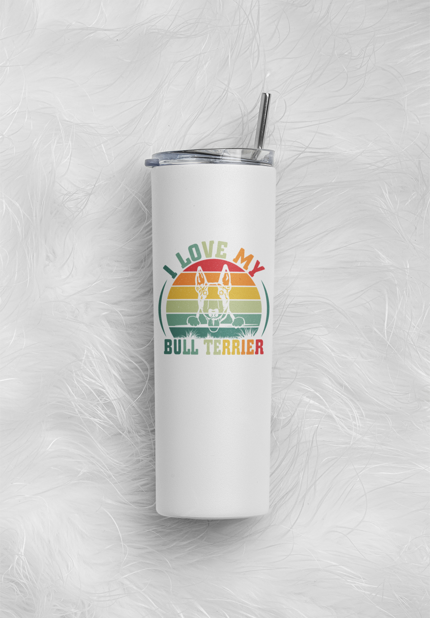 I Love My Bull Terrier 20oz Skinny Tumbler