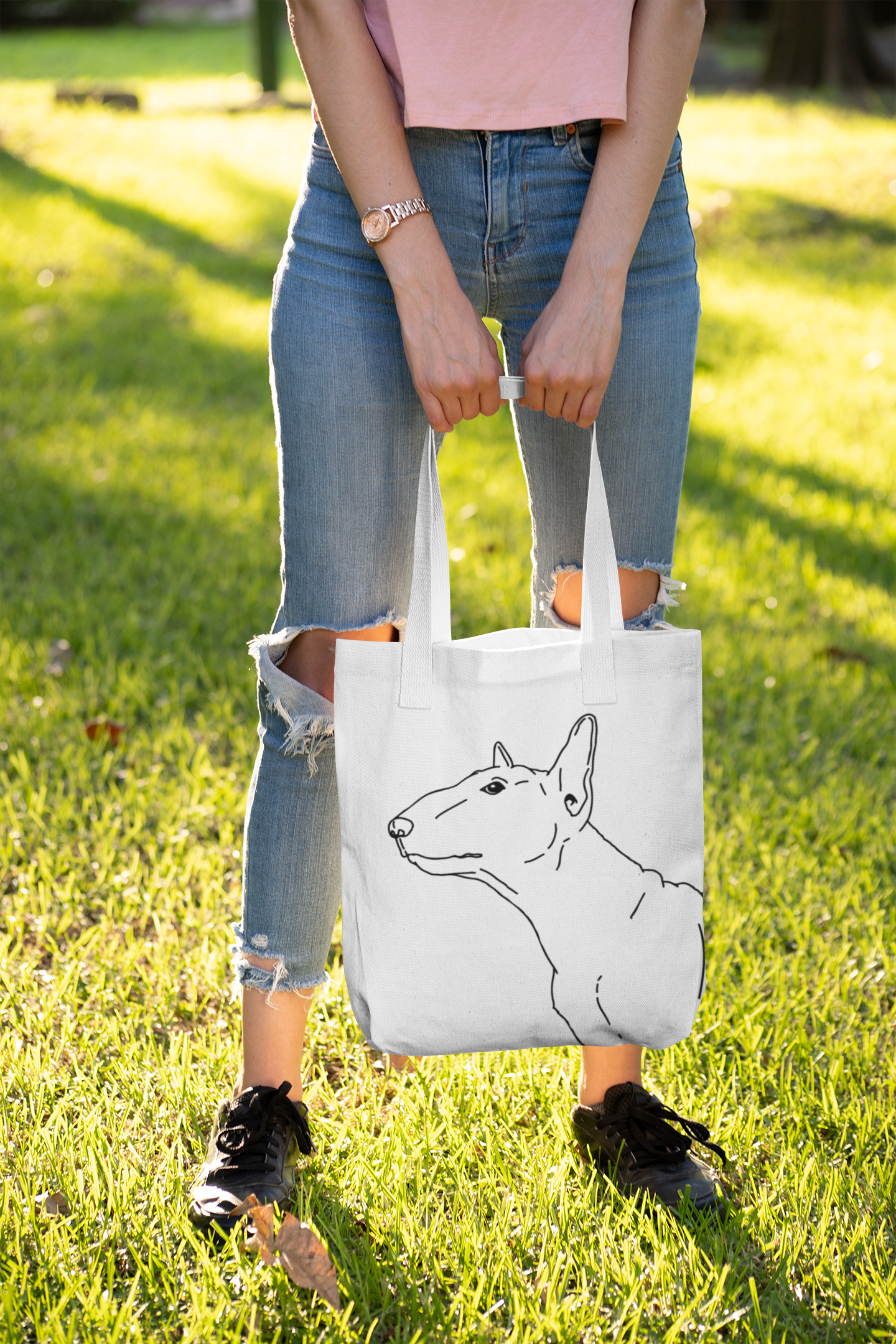 Bull Terrier Outline Zip Pouch