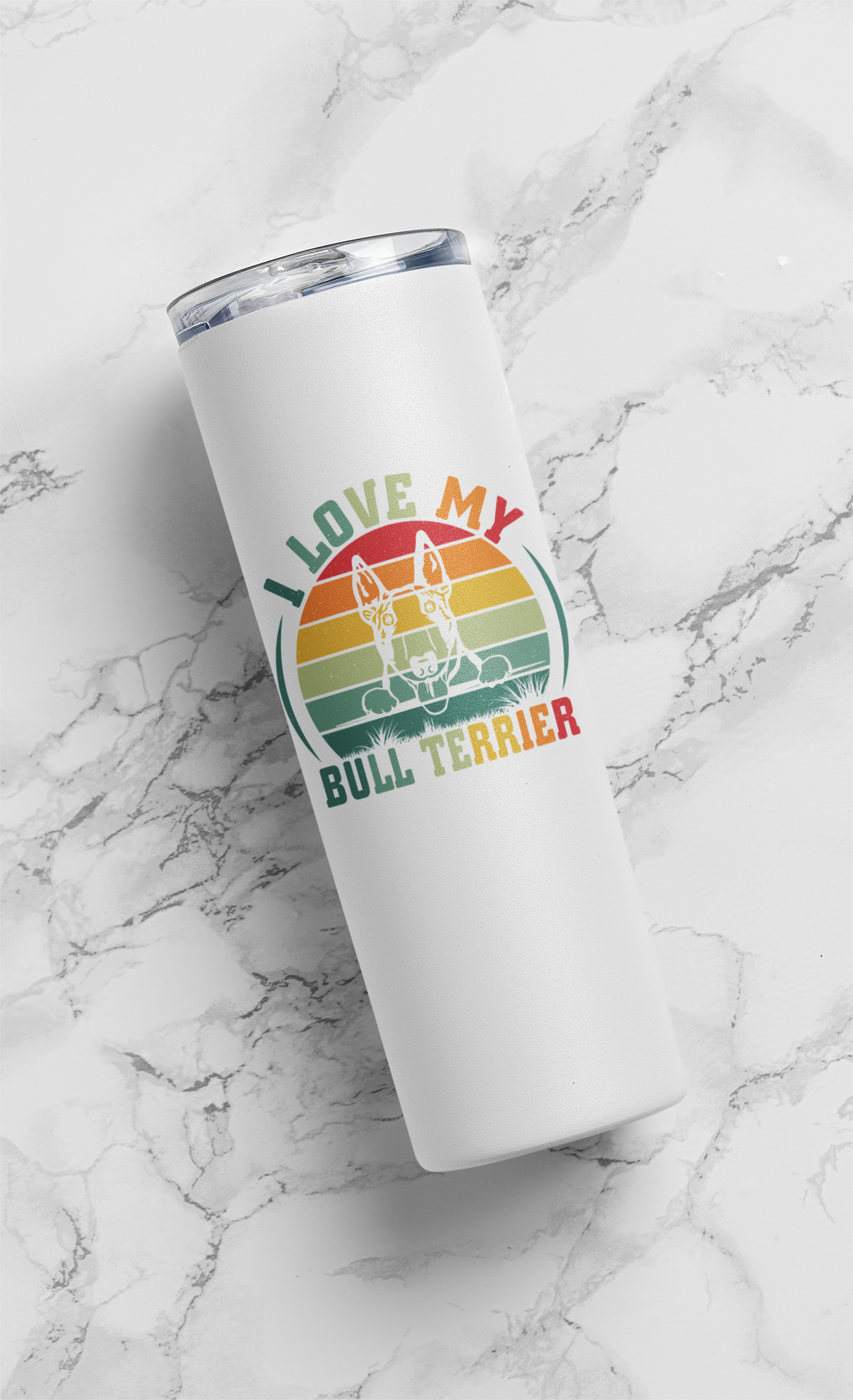 I Love My Bull Terrier 20oz Skinny Tumbler