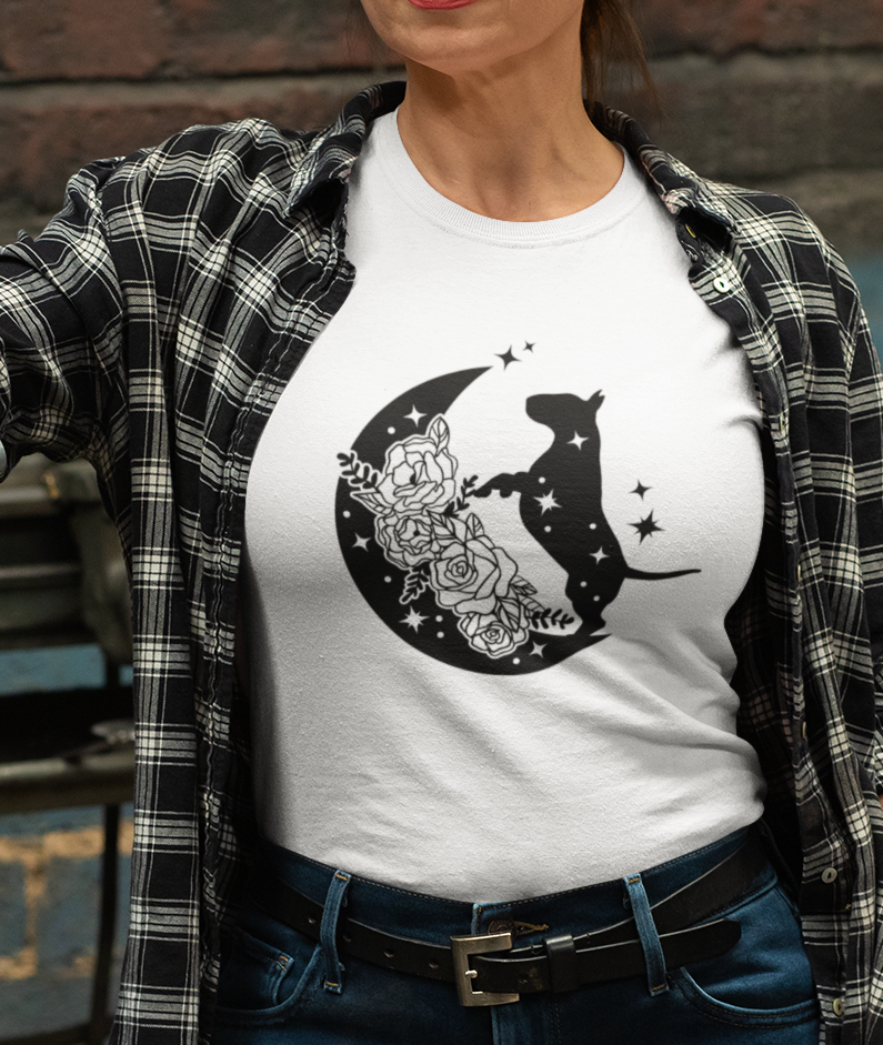 Bull Terrier Floral Moon Shirt