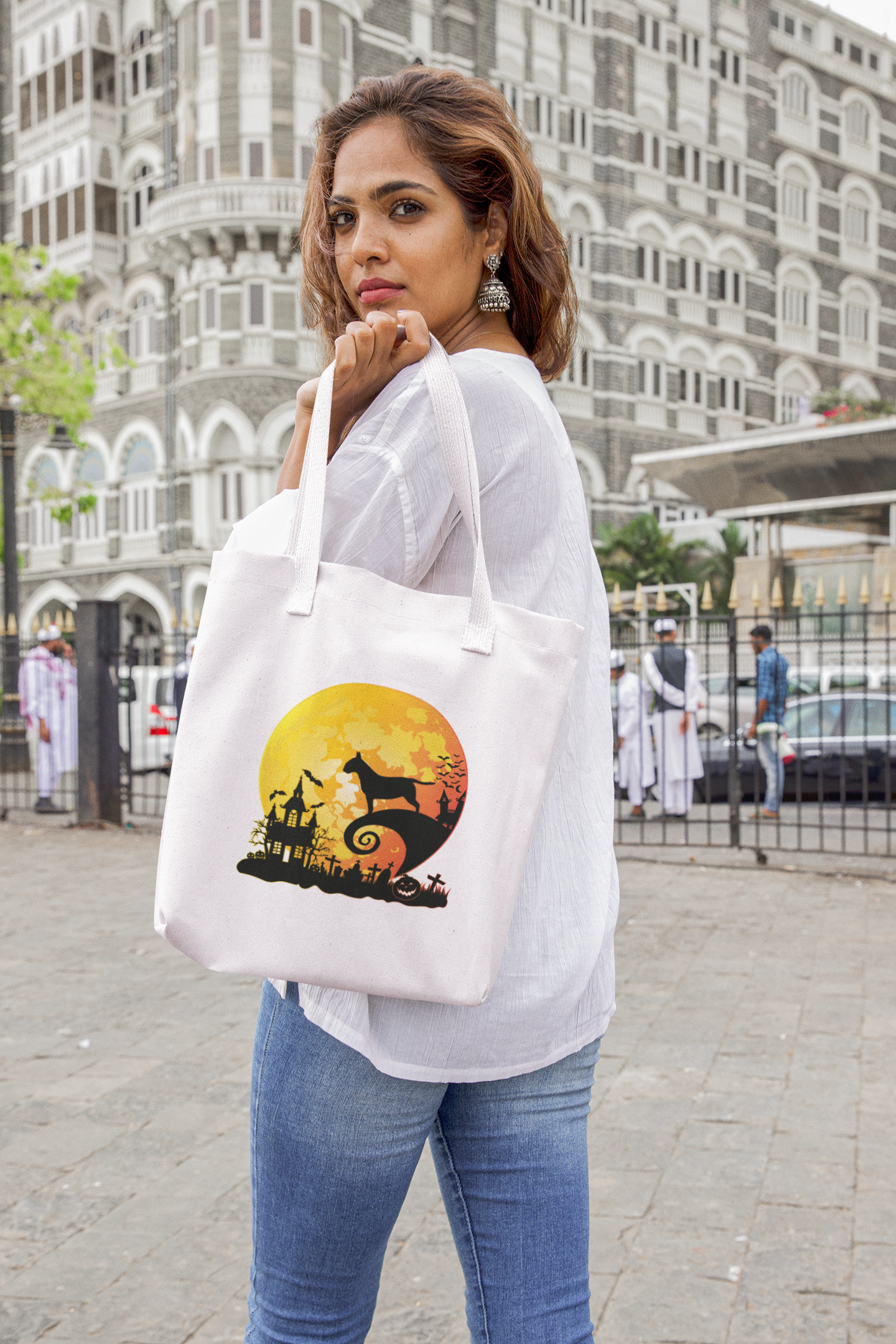 Halloween Bull Terrier Zip Pouch