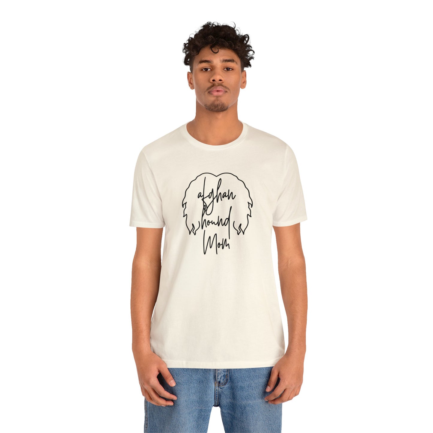 Afghan Hound Mom Outline Unisex Jersey Short Sleeve Tee