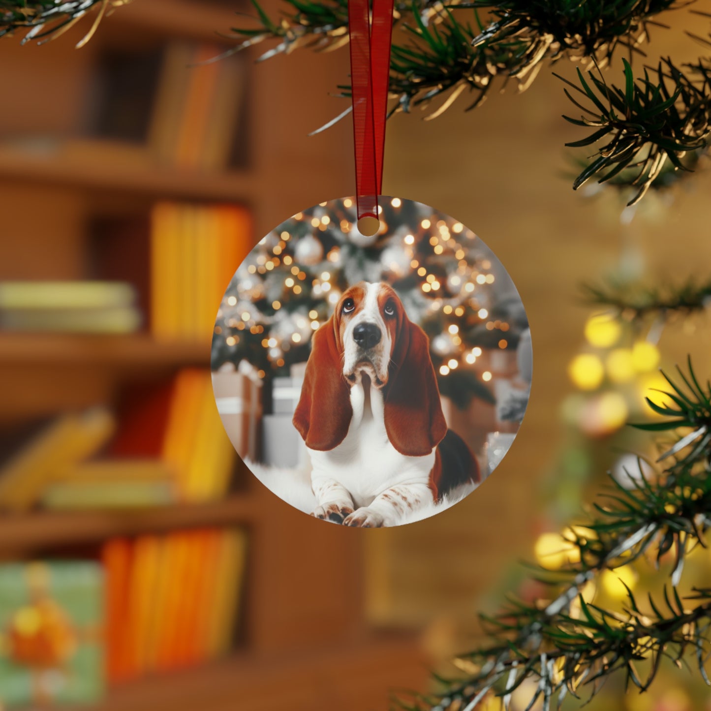 Basset Hound #2 Metal Ornaments