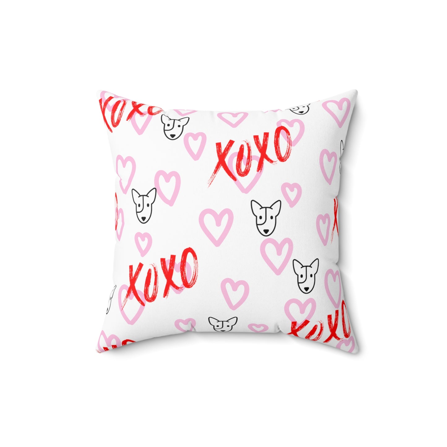 Bull Terrier XOXO Spun Polyester Square Pillow
