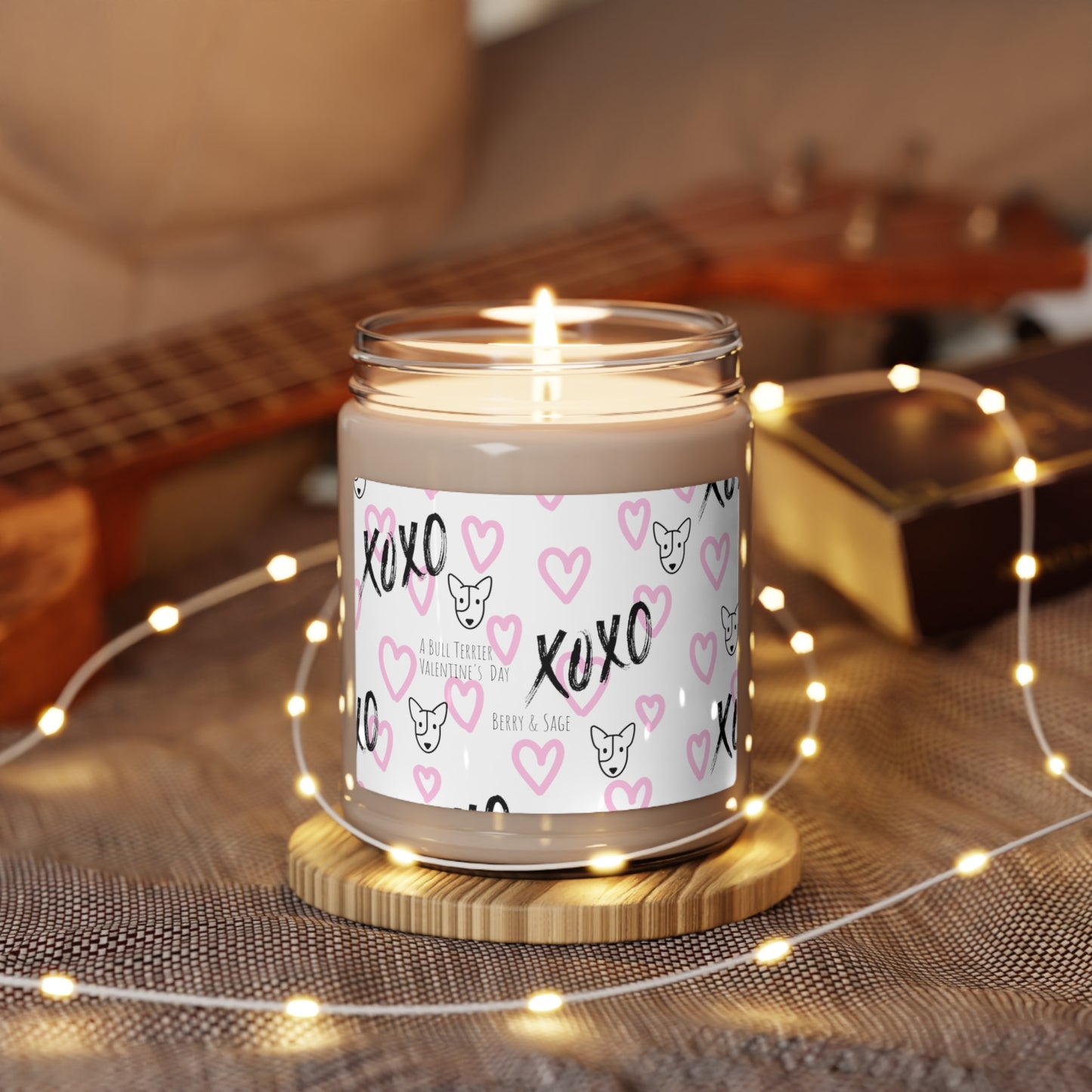 A Bull Terrier's Valentine's Day Scented Soy Candle, 9oz